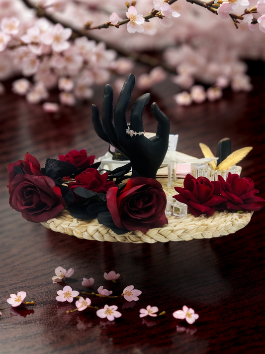 Pink diamond star wreath ring