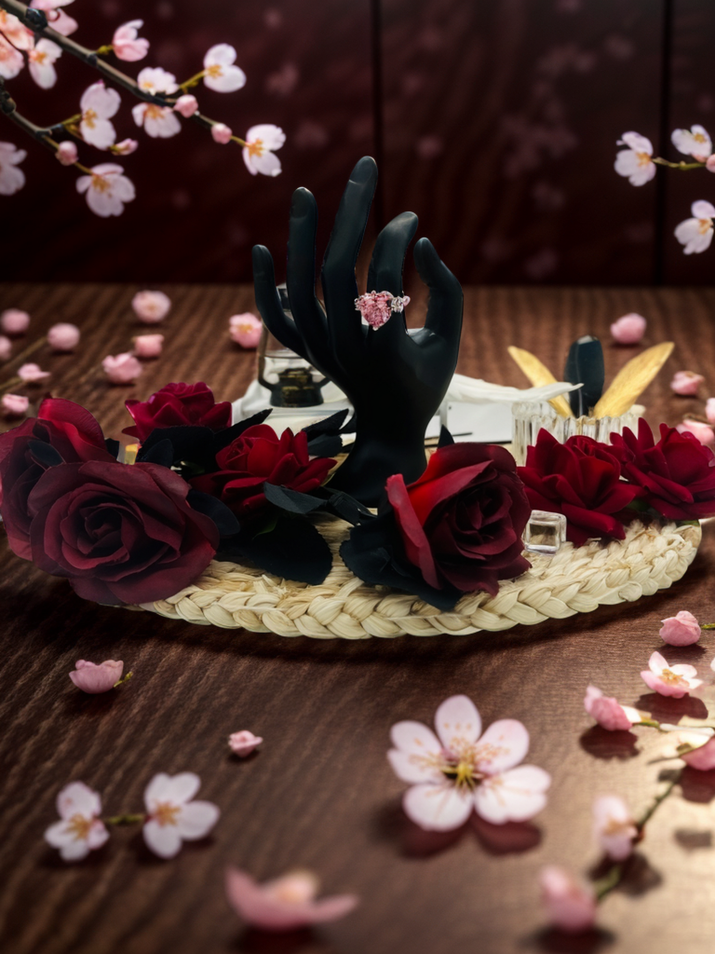 Pink diamond love ring