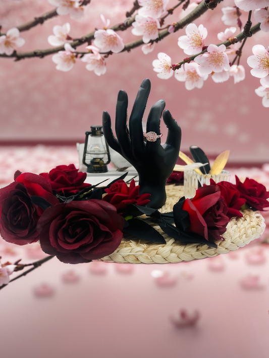 Pink diamond sugar cube ring