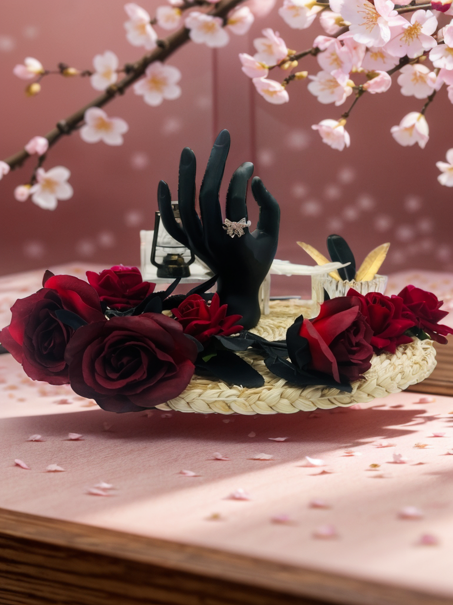 Pink diamond bow ring