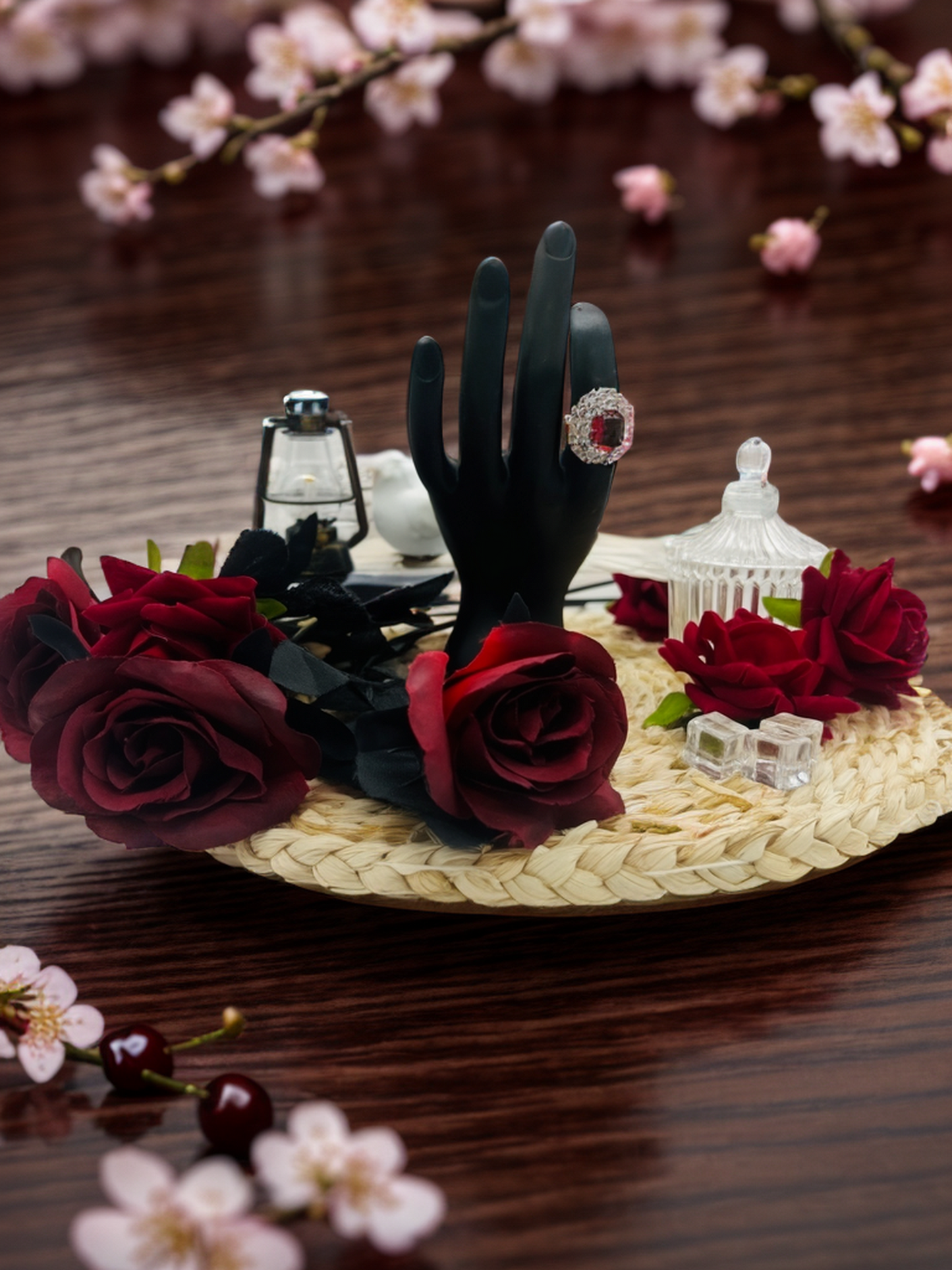 Ruby diamond wreath ring