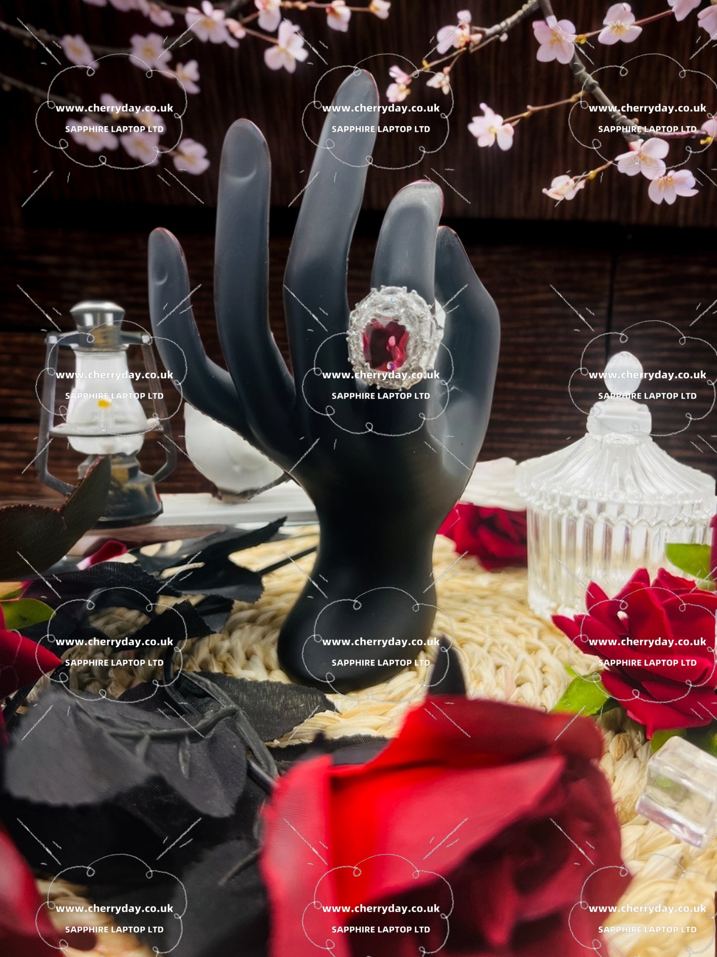 Ruby diamond wreath ring