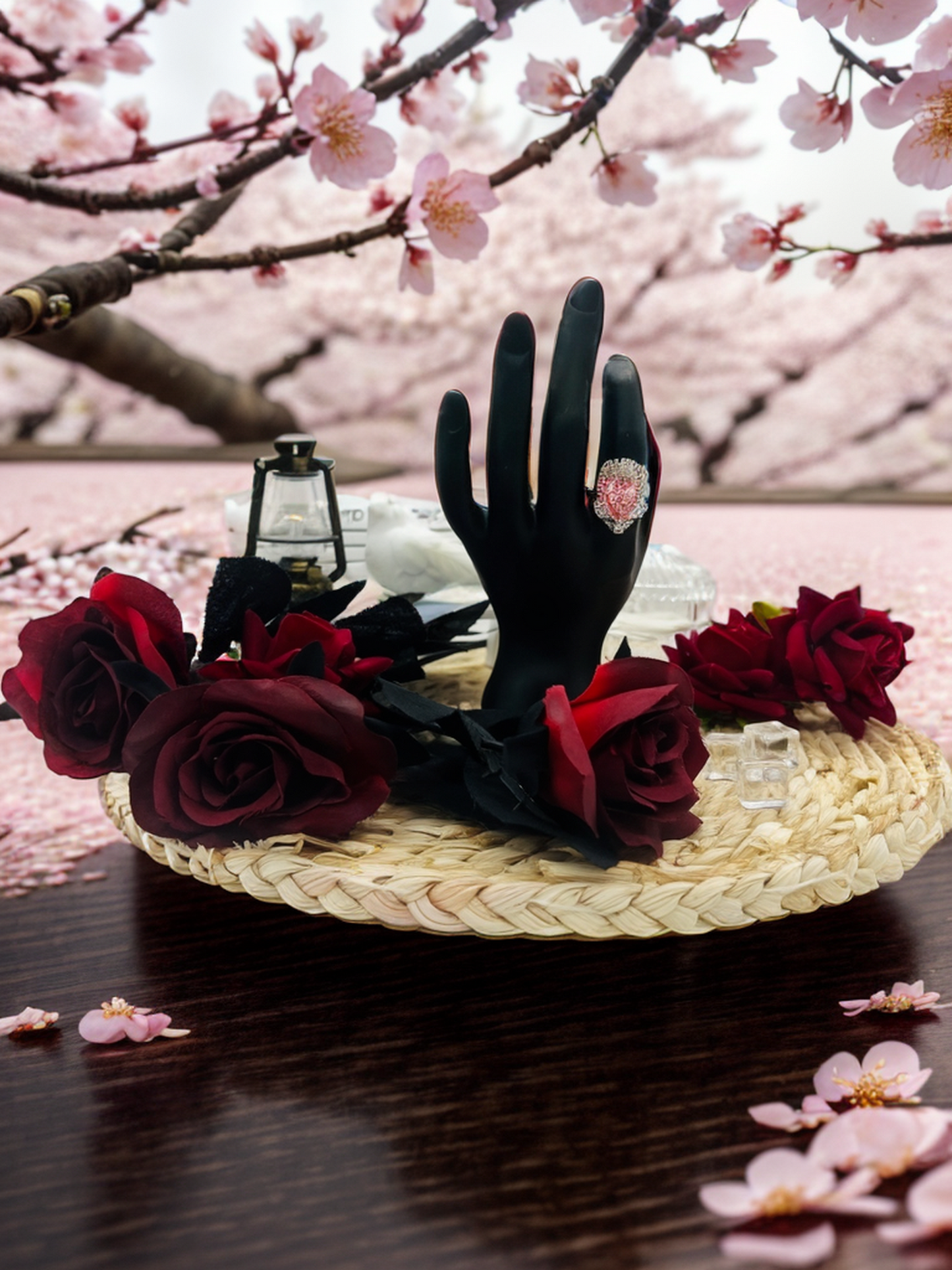 Pigeon egg pink diamond ring