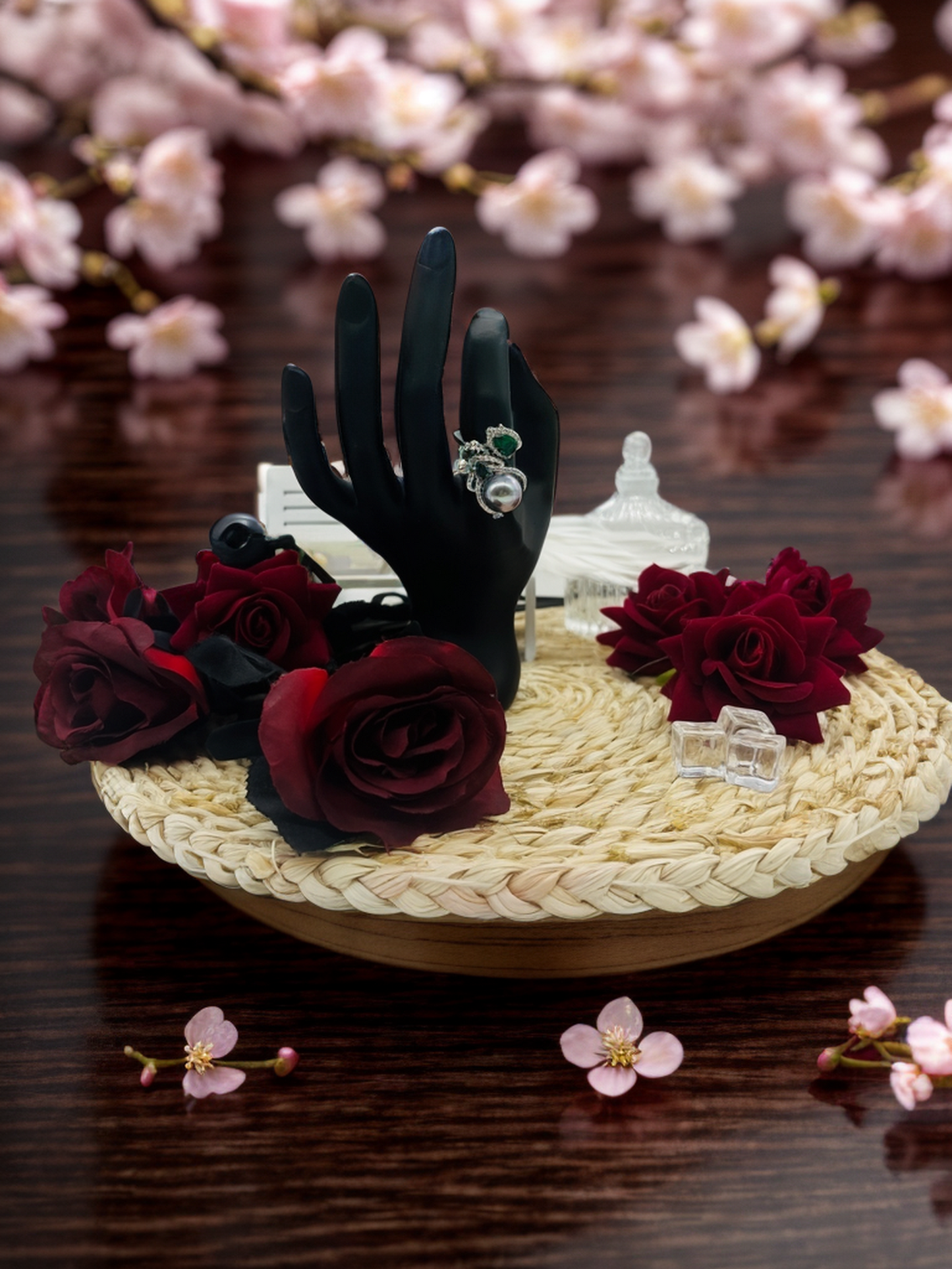 Peacock feather ring