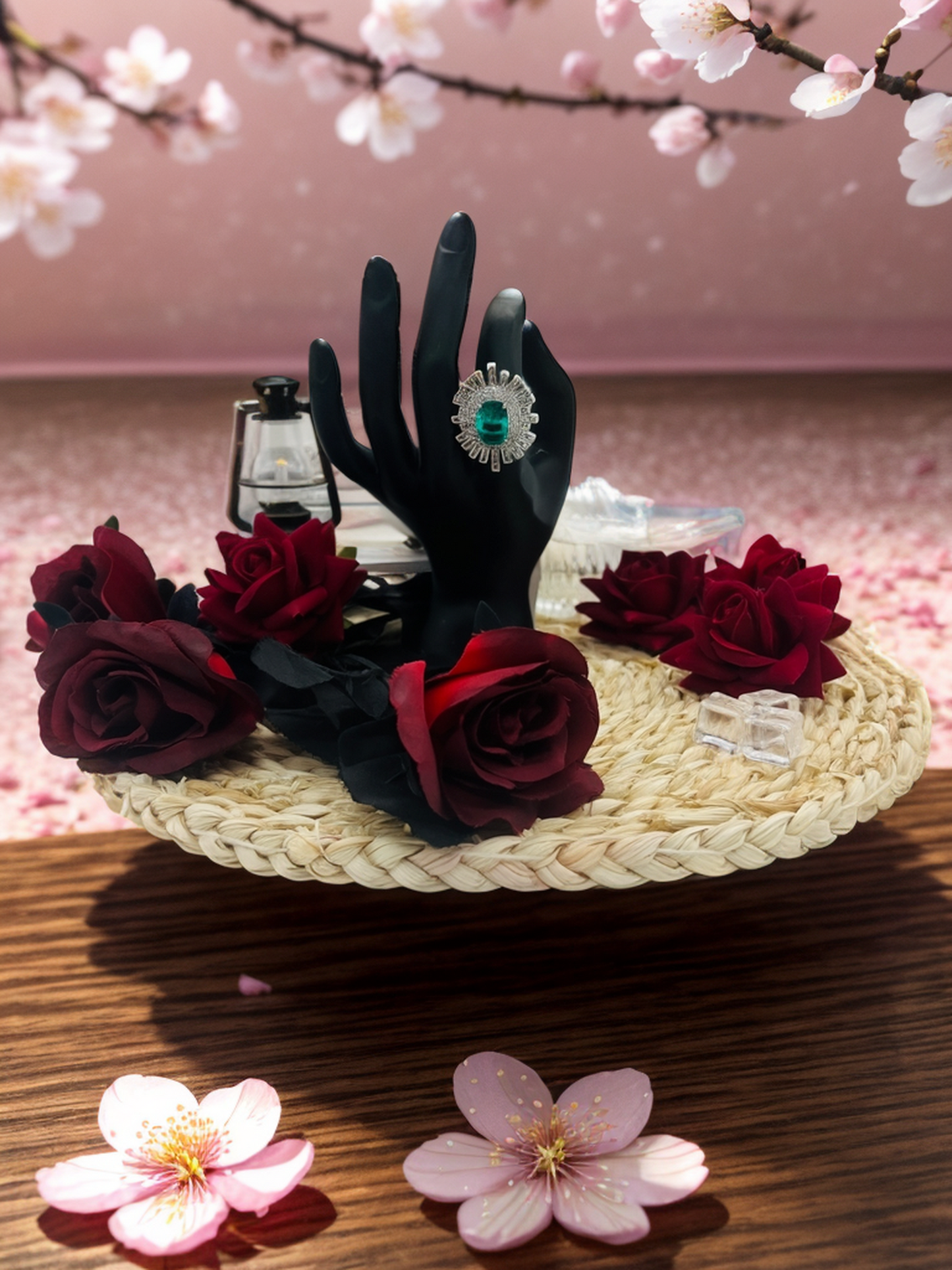 Lake blue diamond daisy ring