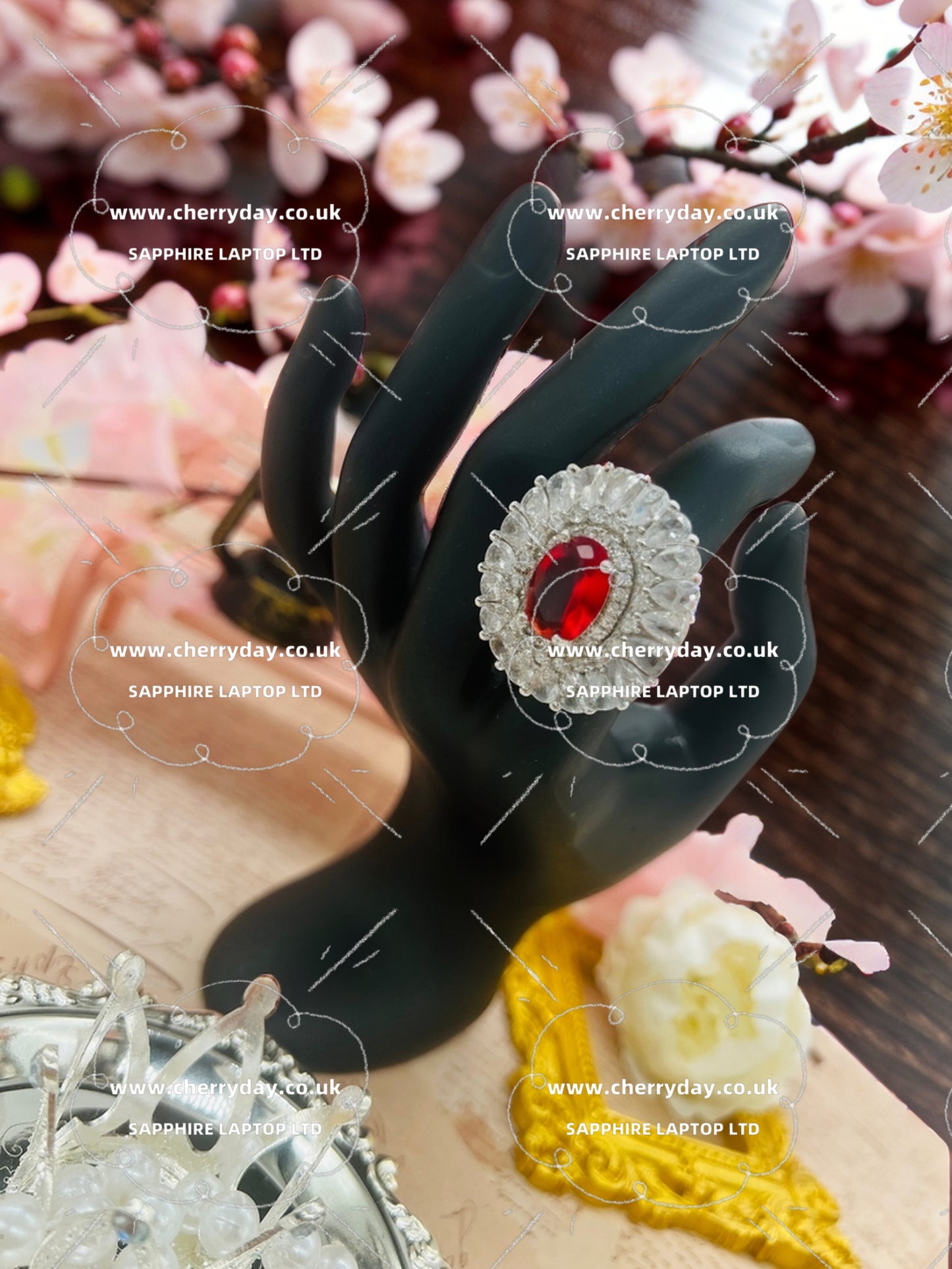 Ruby chrysanthemum ring