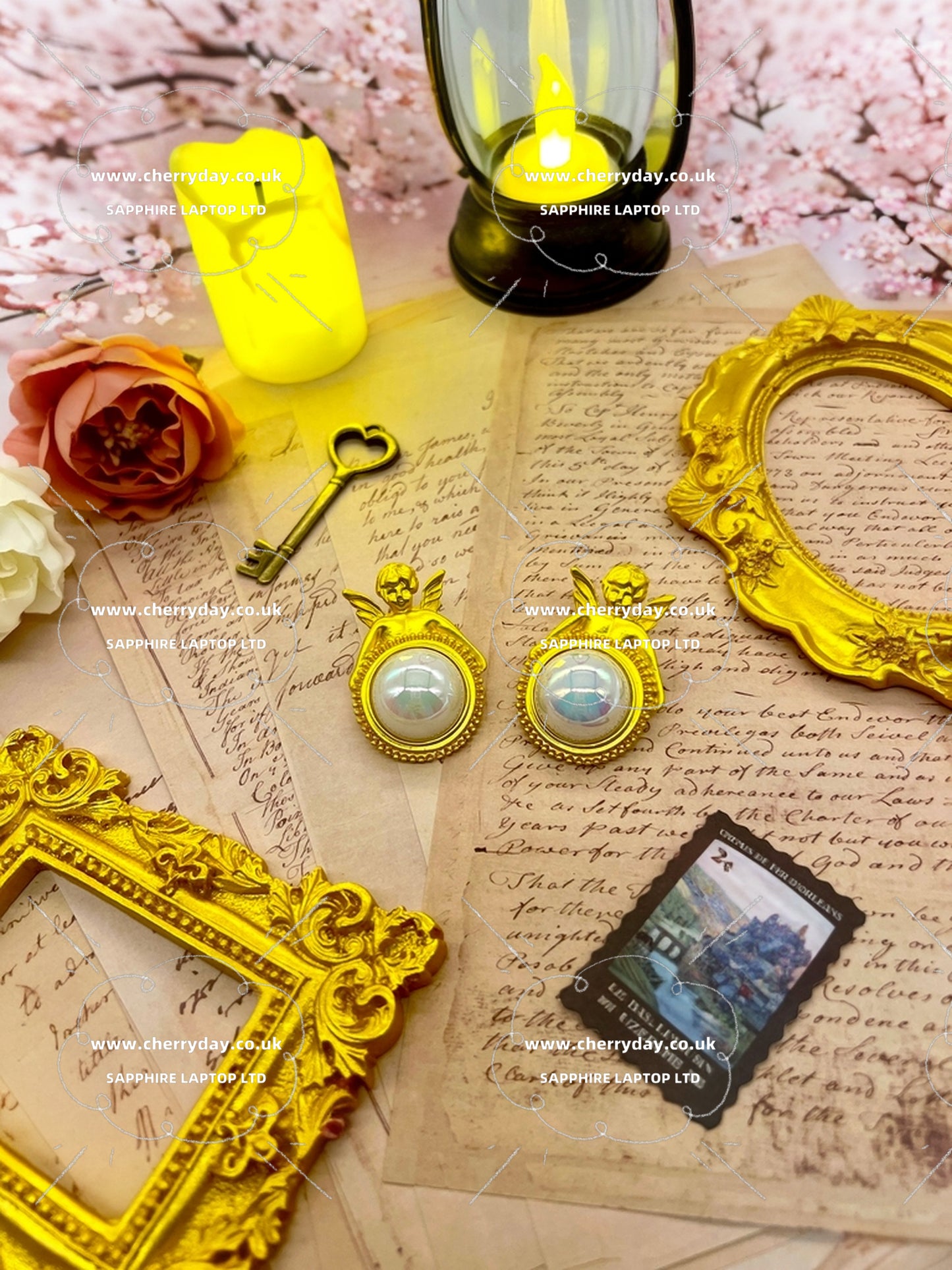 Wing of angles vintage earrings