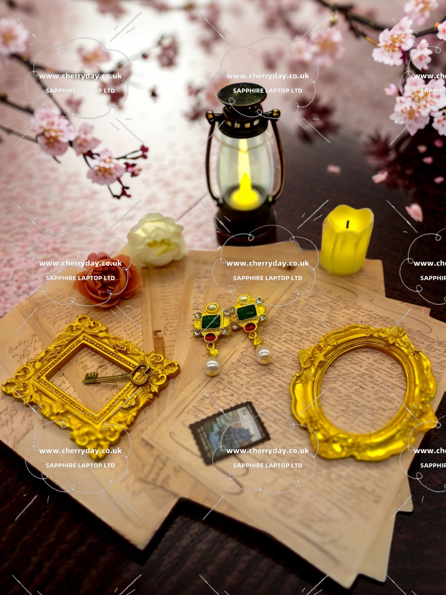 Oilseed rape vintage earrings