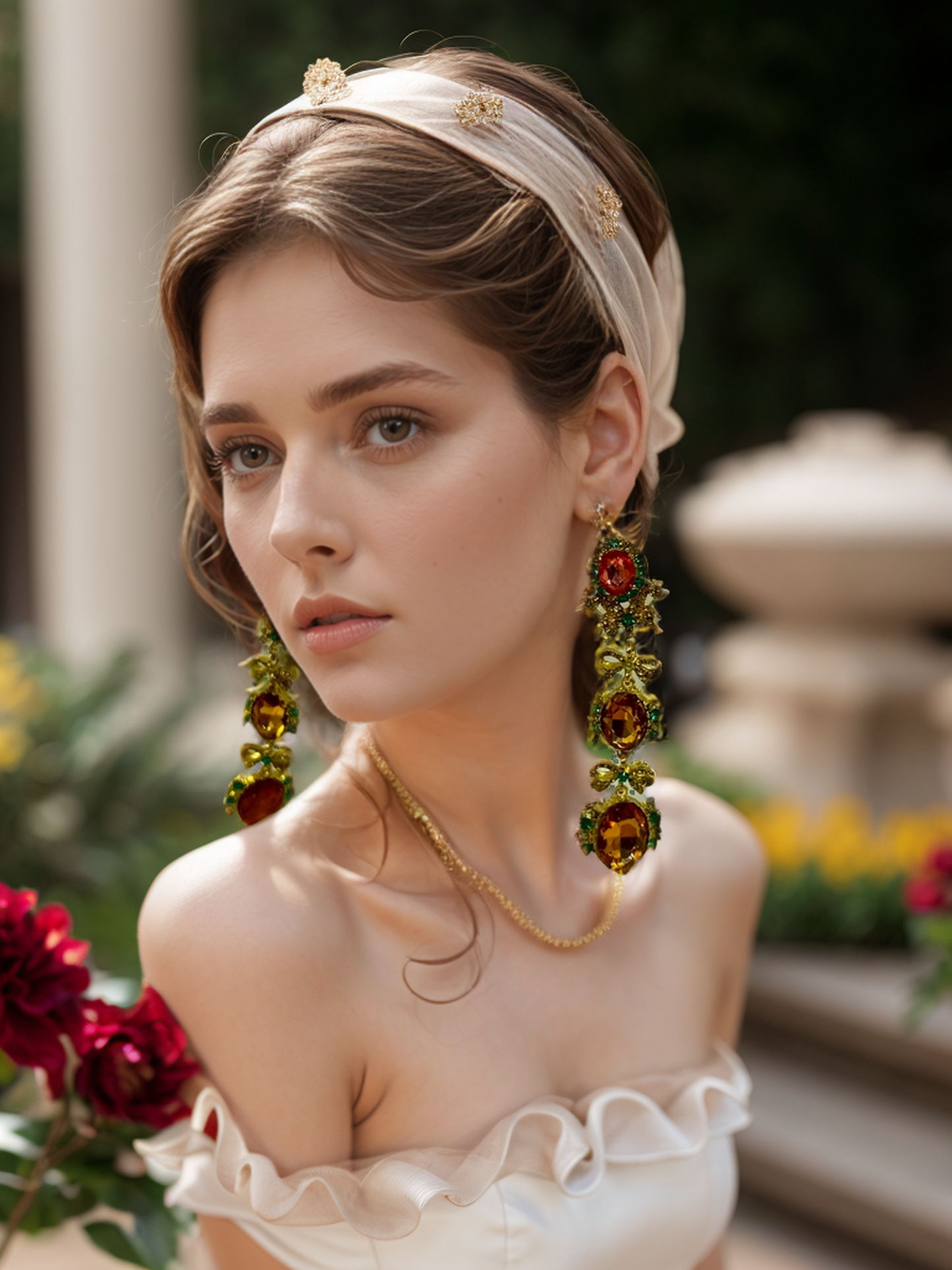 Pink ear of wheat vintage earrings