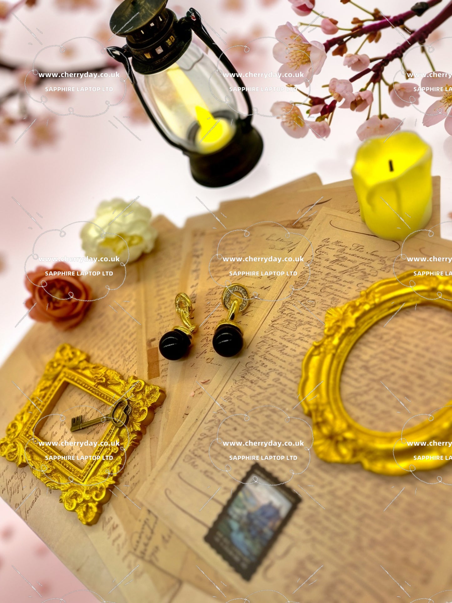 Black caviar vintage earrings