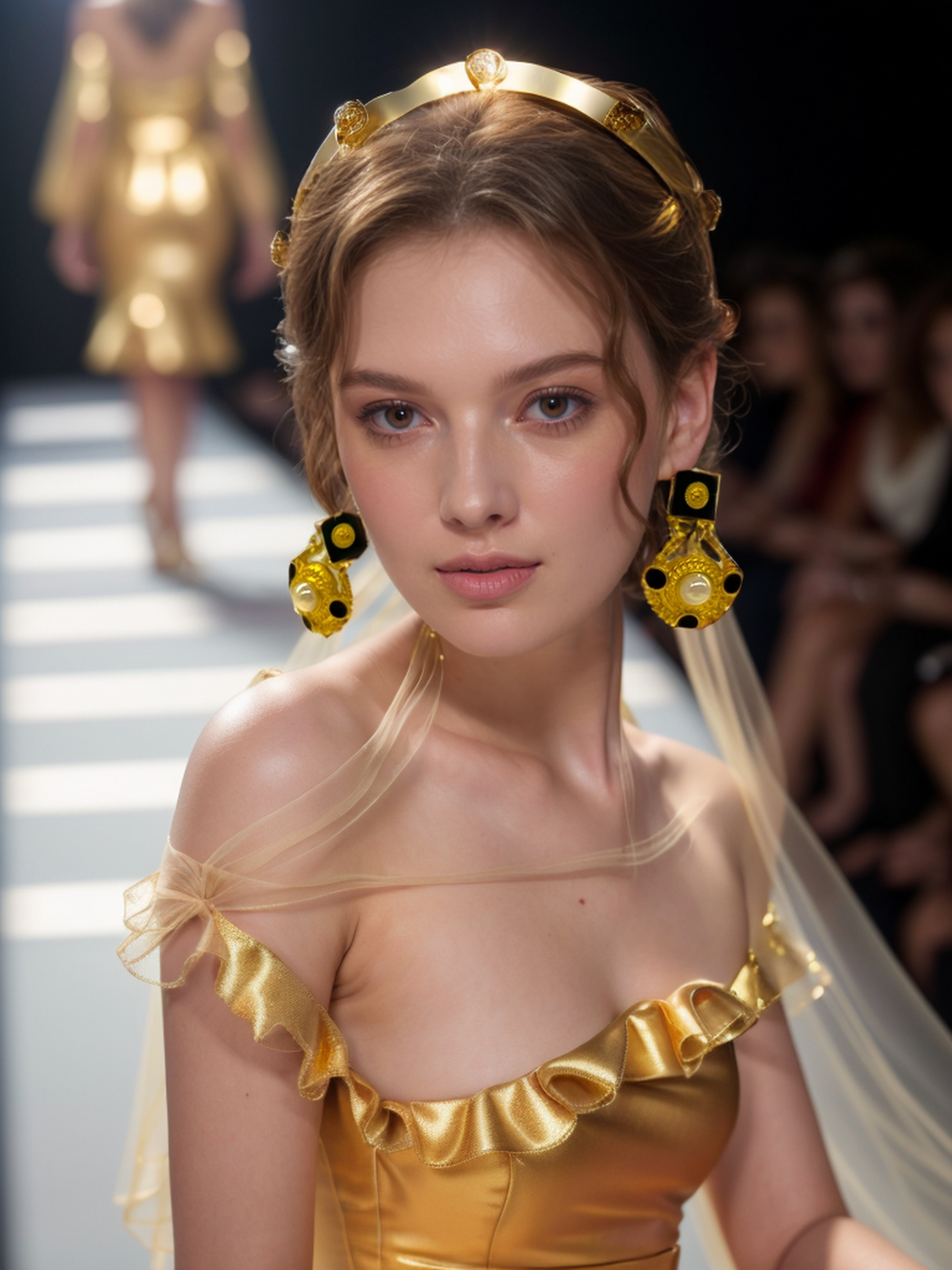 Triumphal arch lock vintage earrings
