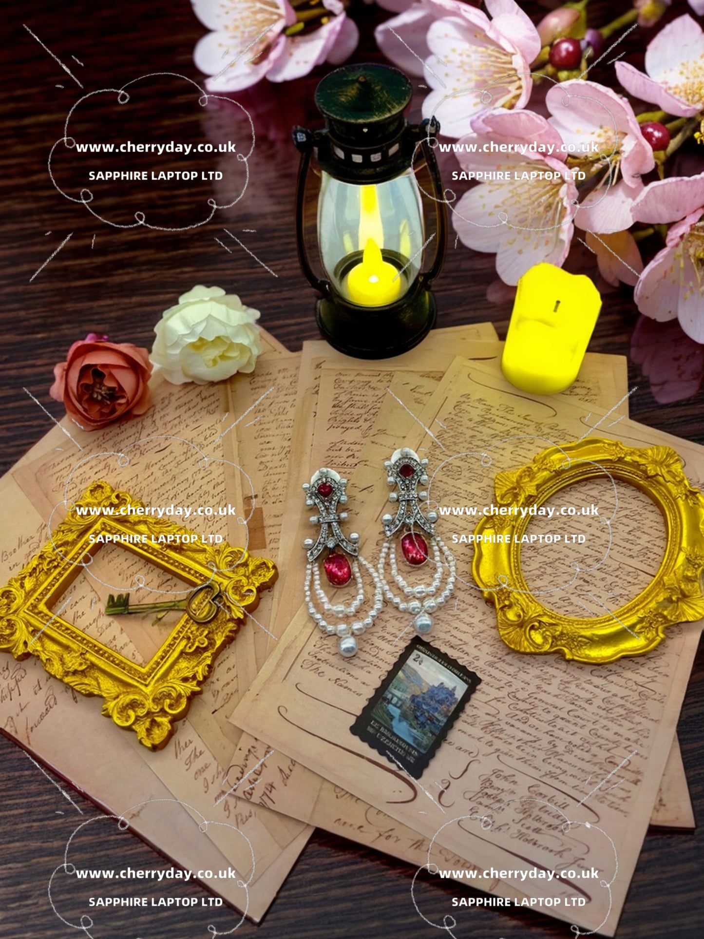 Aristocratic ruby vintage earrings