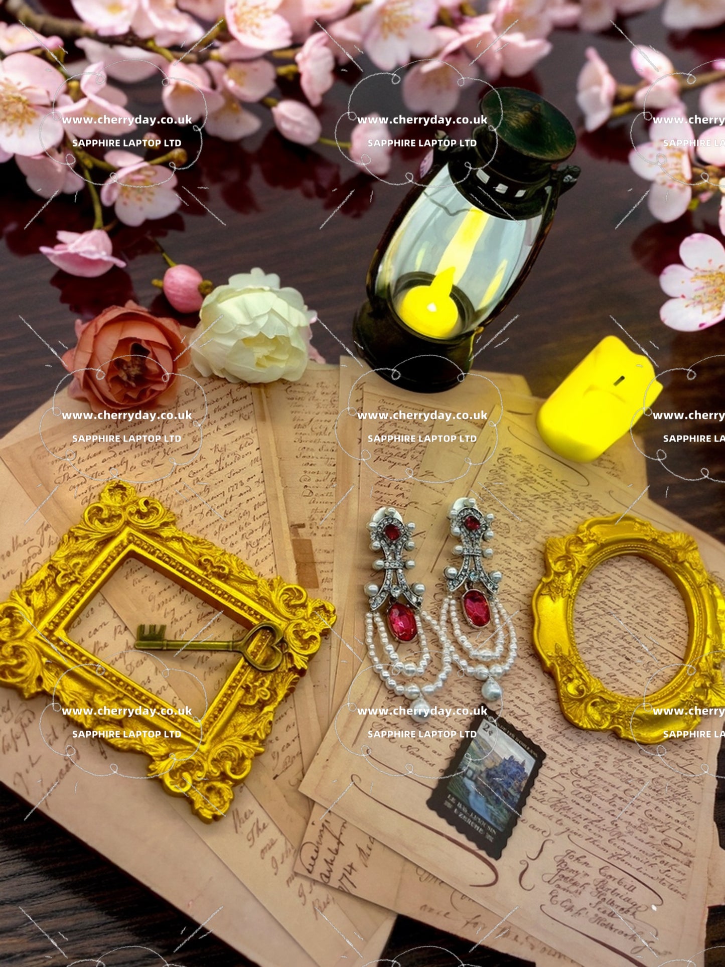 Aristocratic ruby vintage earrings