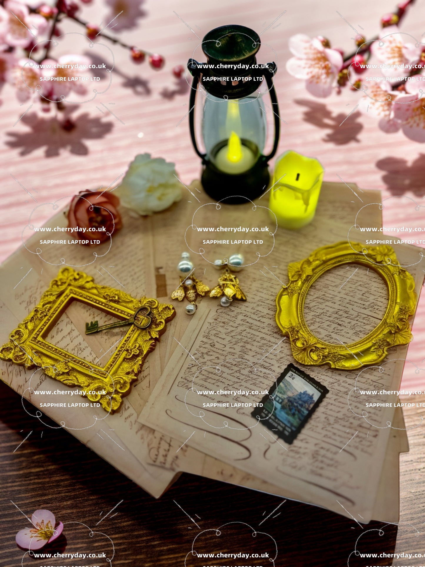Gold bee vintage earrings
