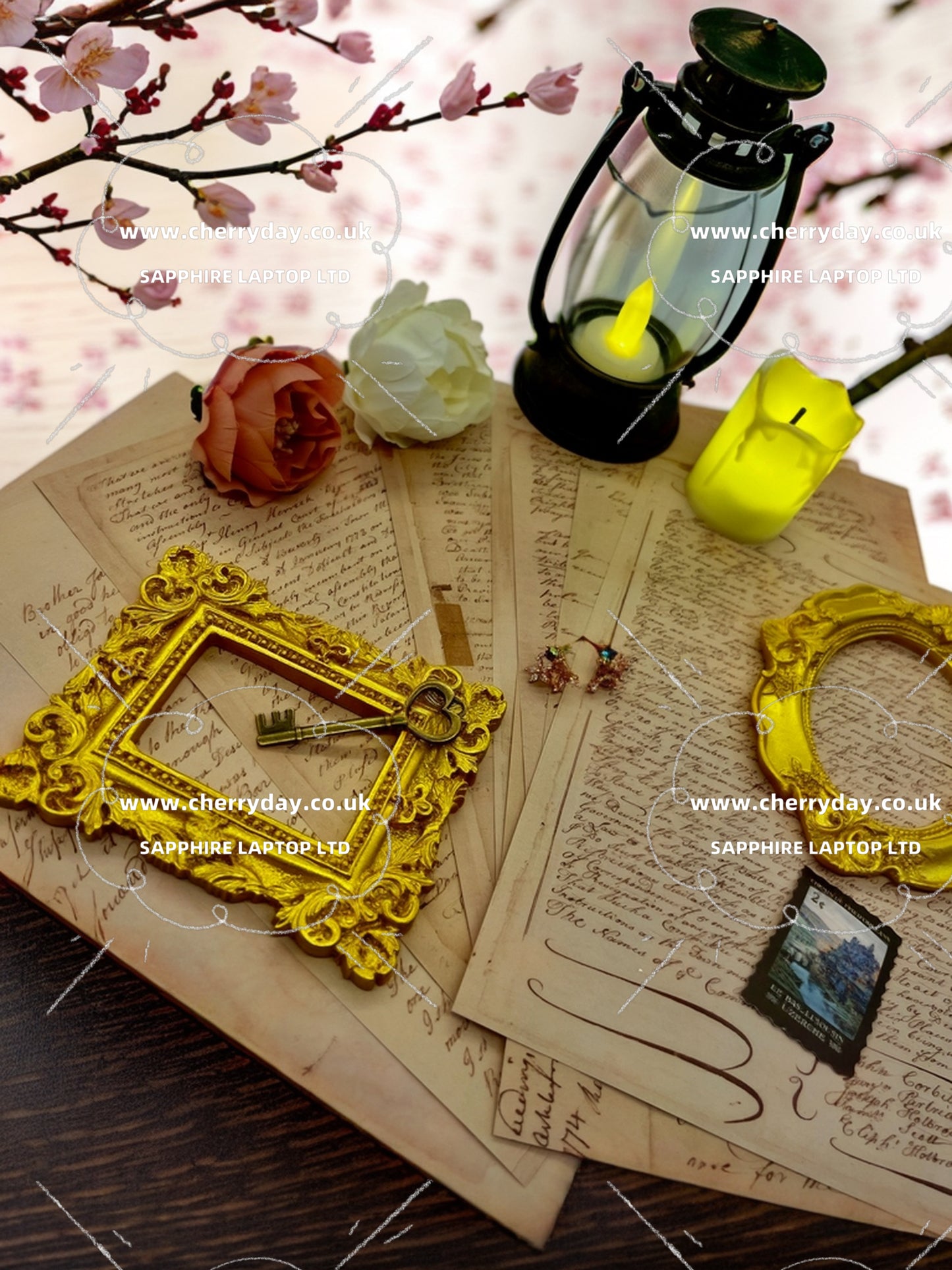 Gold triangle of coloured diamond vintage earrings