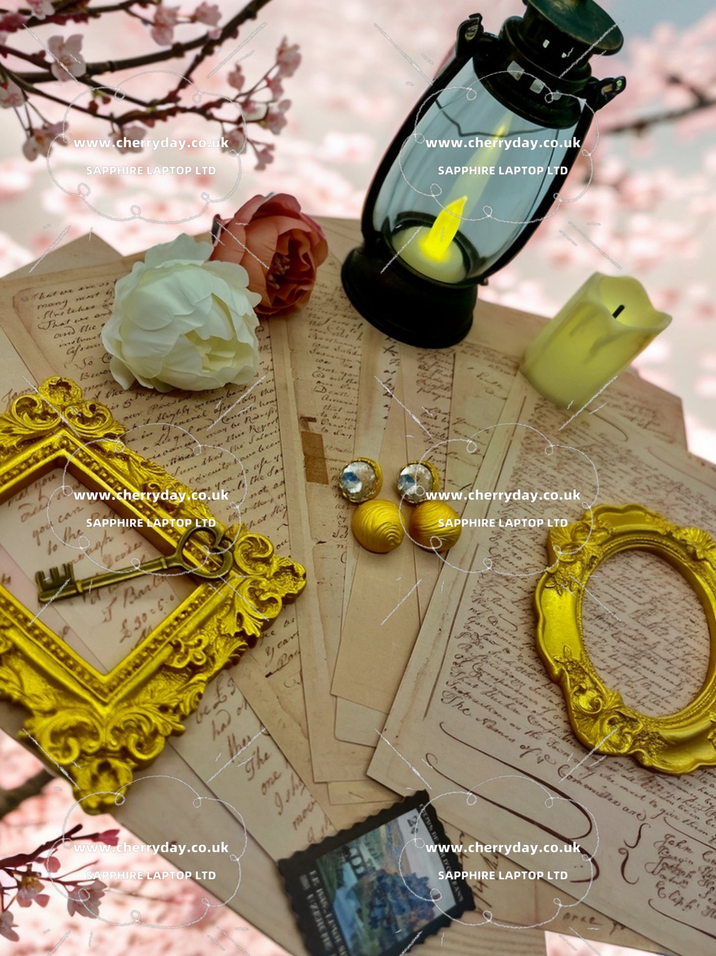 Gold diamond buckle vintage earrings
