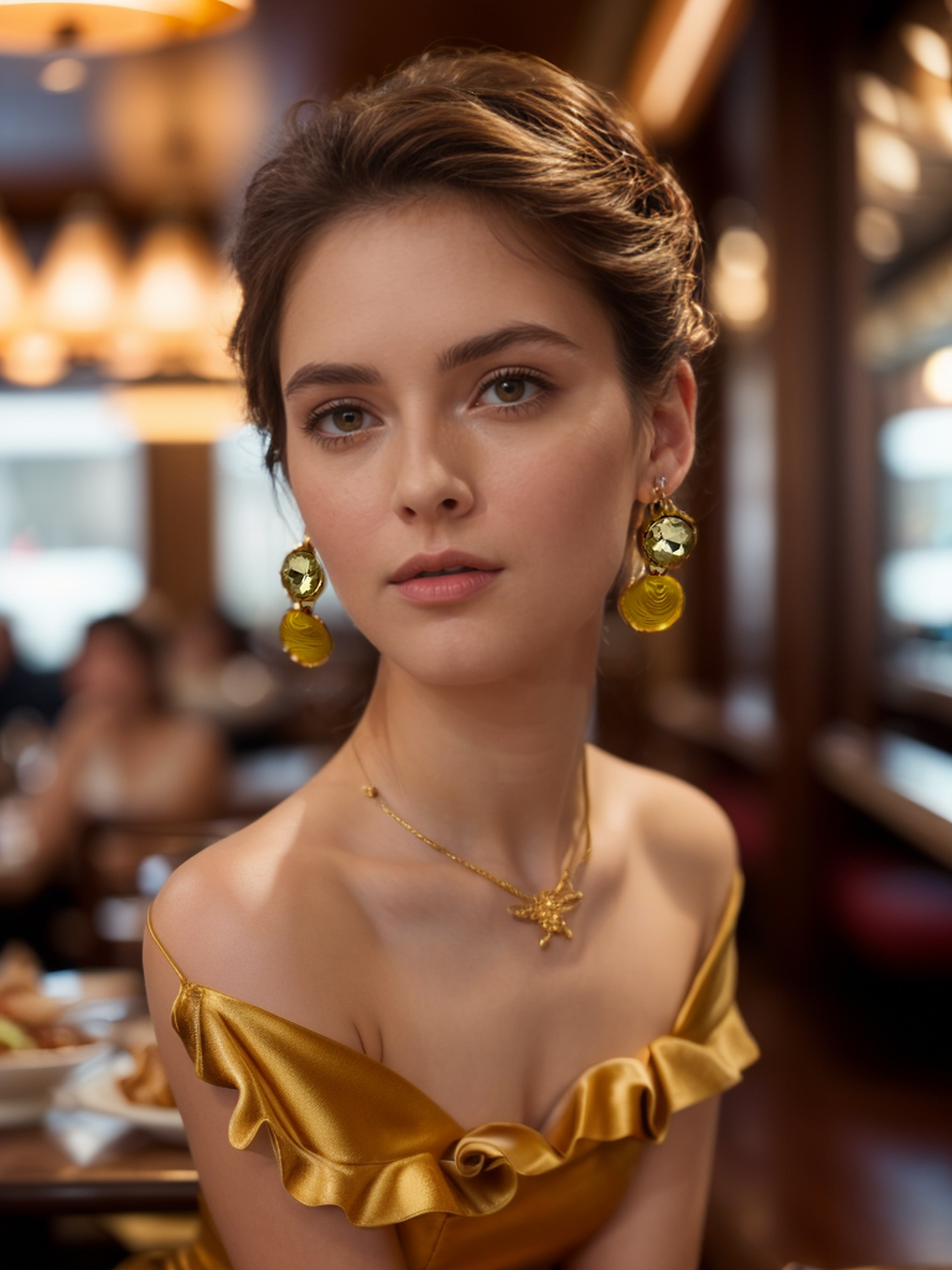Gold diamond buckle vintage earrings