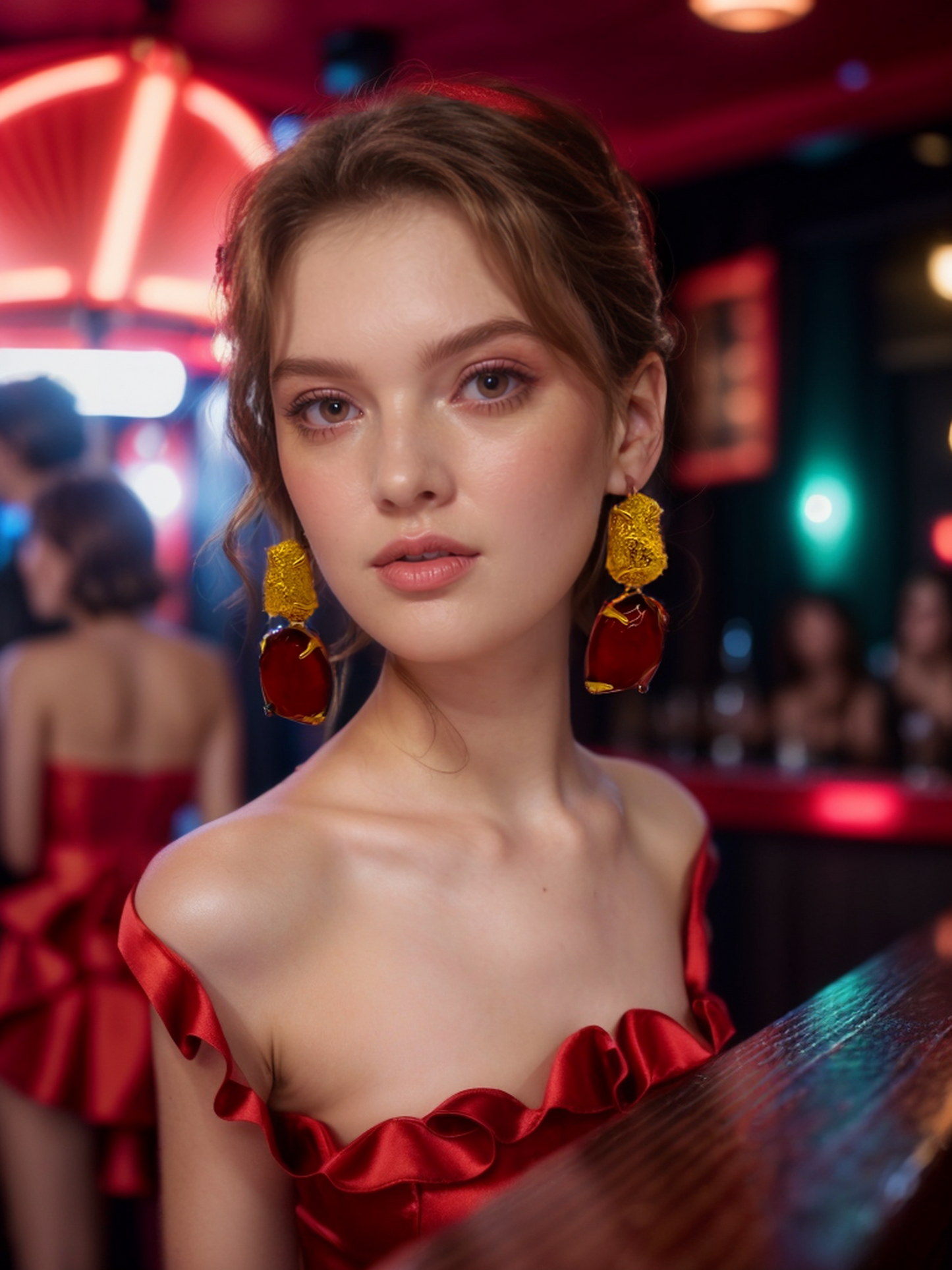 Ruby droplet vintage earrings