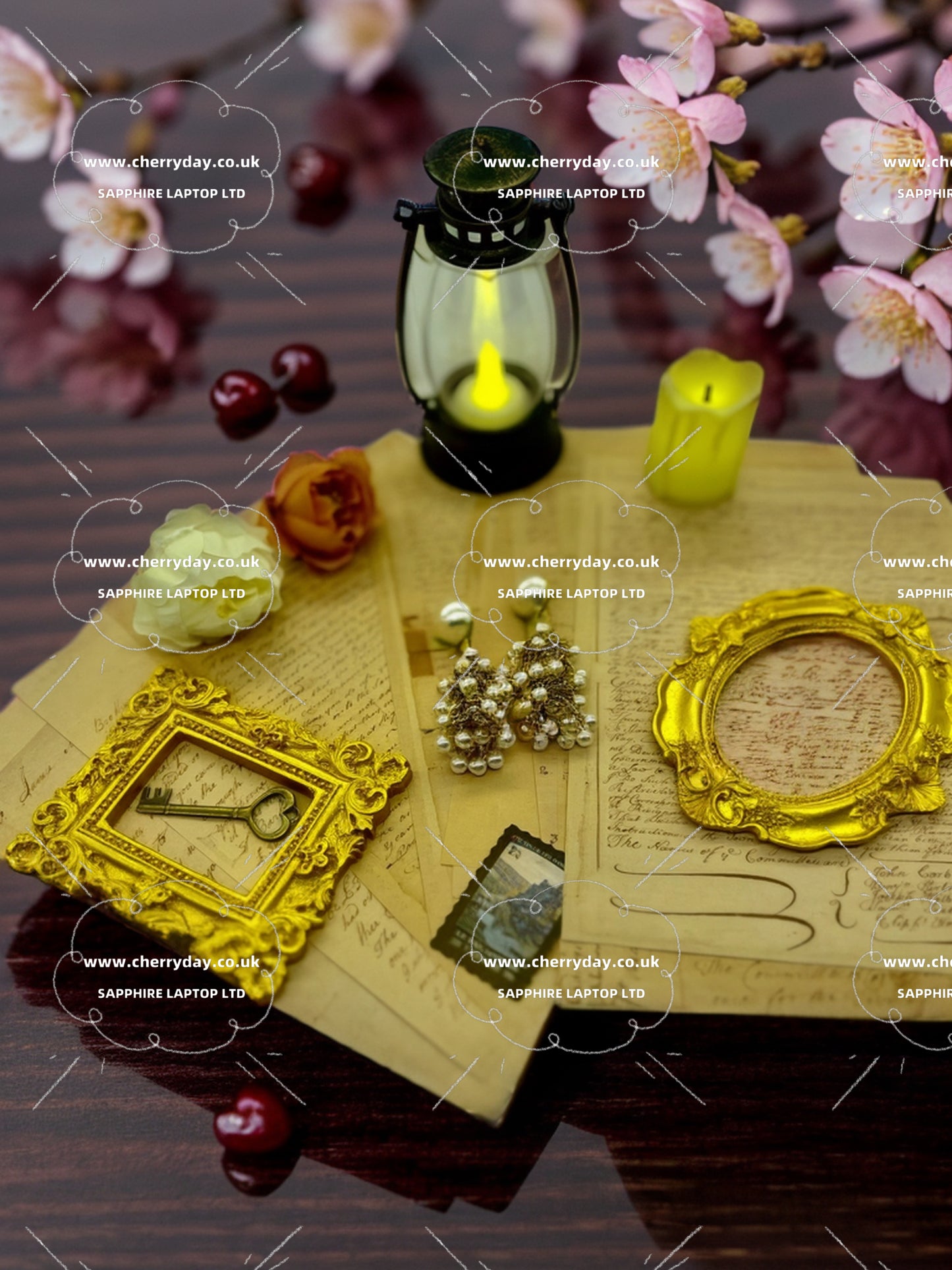 Pearl inlaid birdcage tassel gold vintage earrings