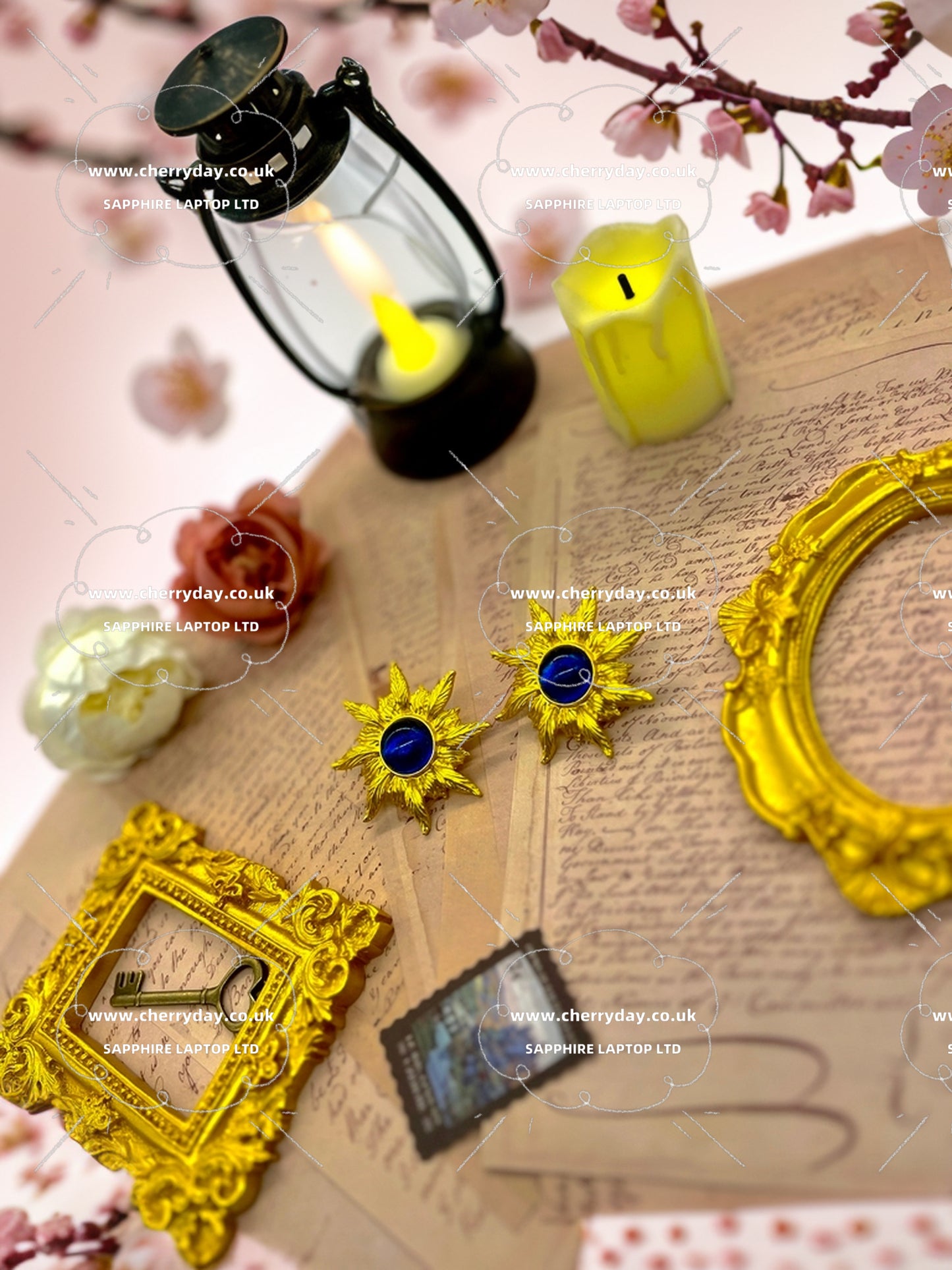 Apollo sun flower vintage earrings