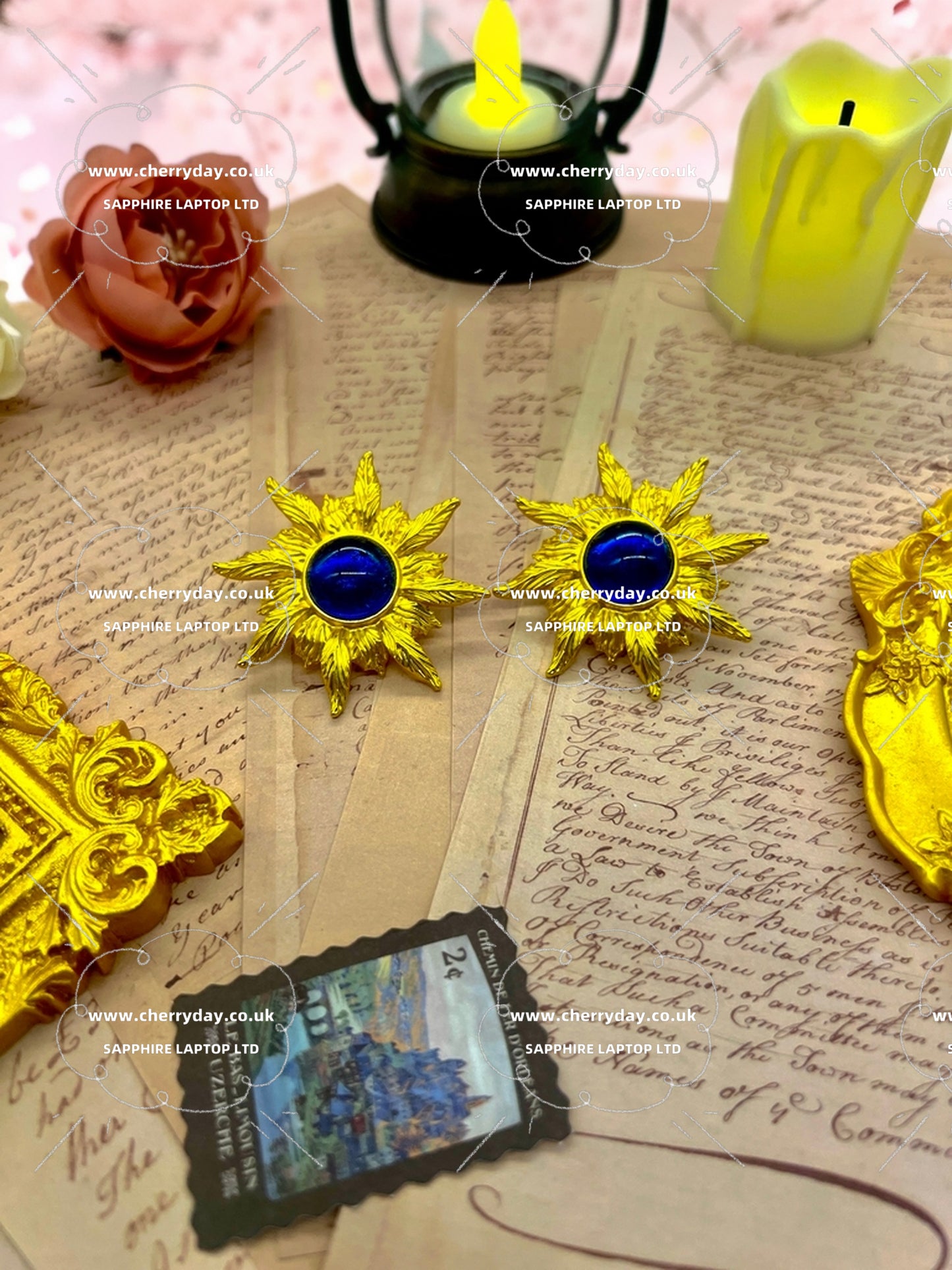 Apollo sun flower vintage earrings