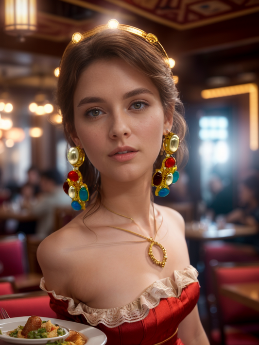 Multi-colored sunflower vintage earrings