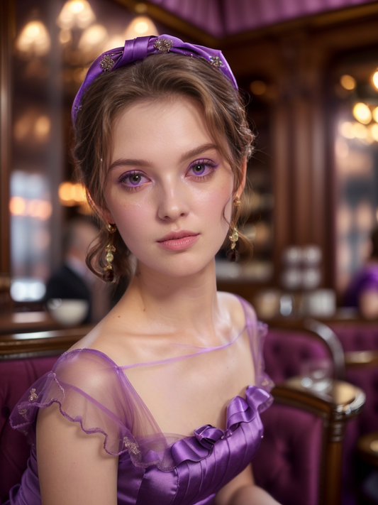 Violet queen rose earrings
