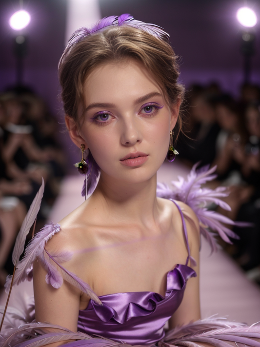 Violet rose drop earrings
