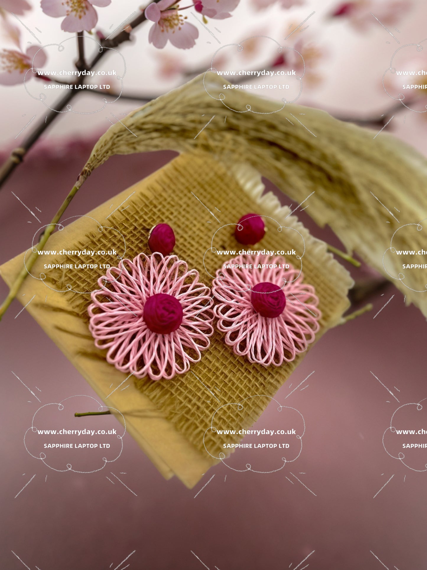Yoshino cherry Bohemian earrings