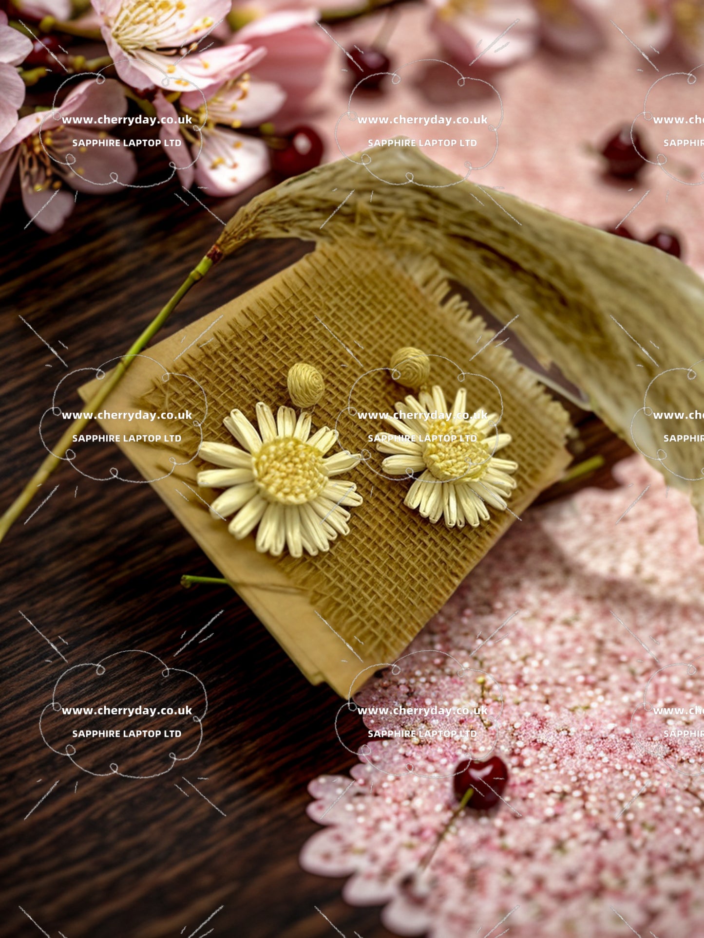 Yellow chrysanthemum bohemian earrings