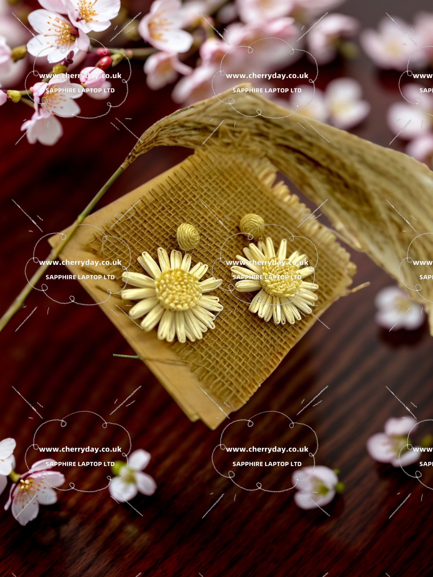 Yellow chrysanthemum bohemian earrings
