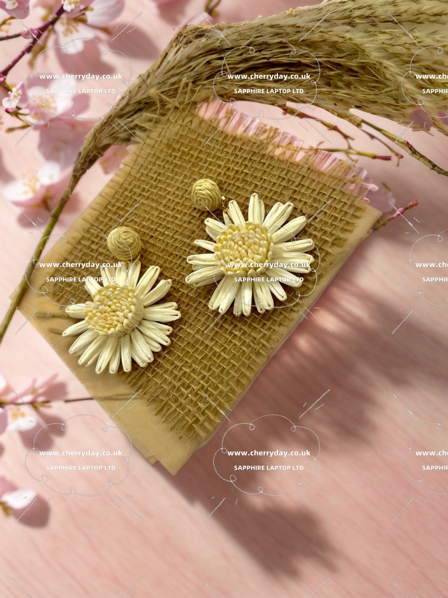 Yellow chrysanthemum bohemian earrings