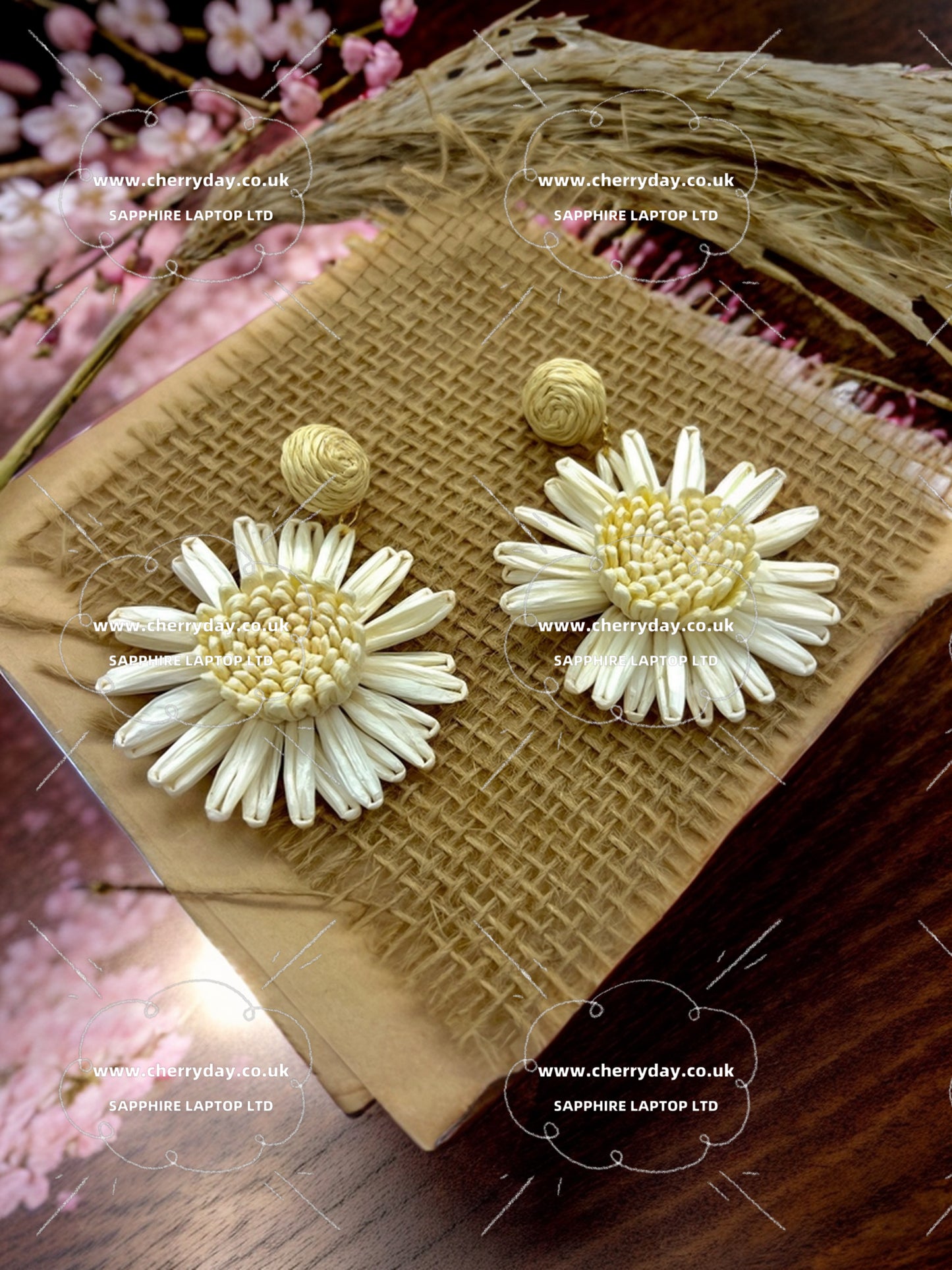 Yellow chrysanthemum bohemian earrings