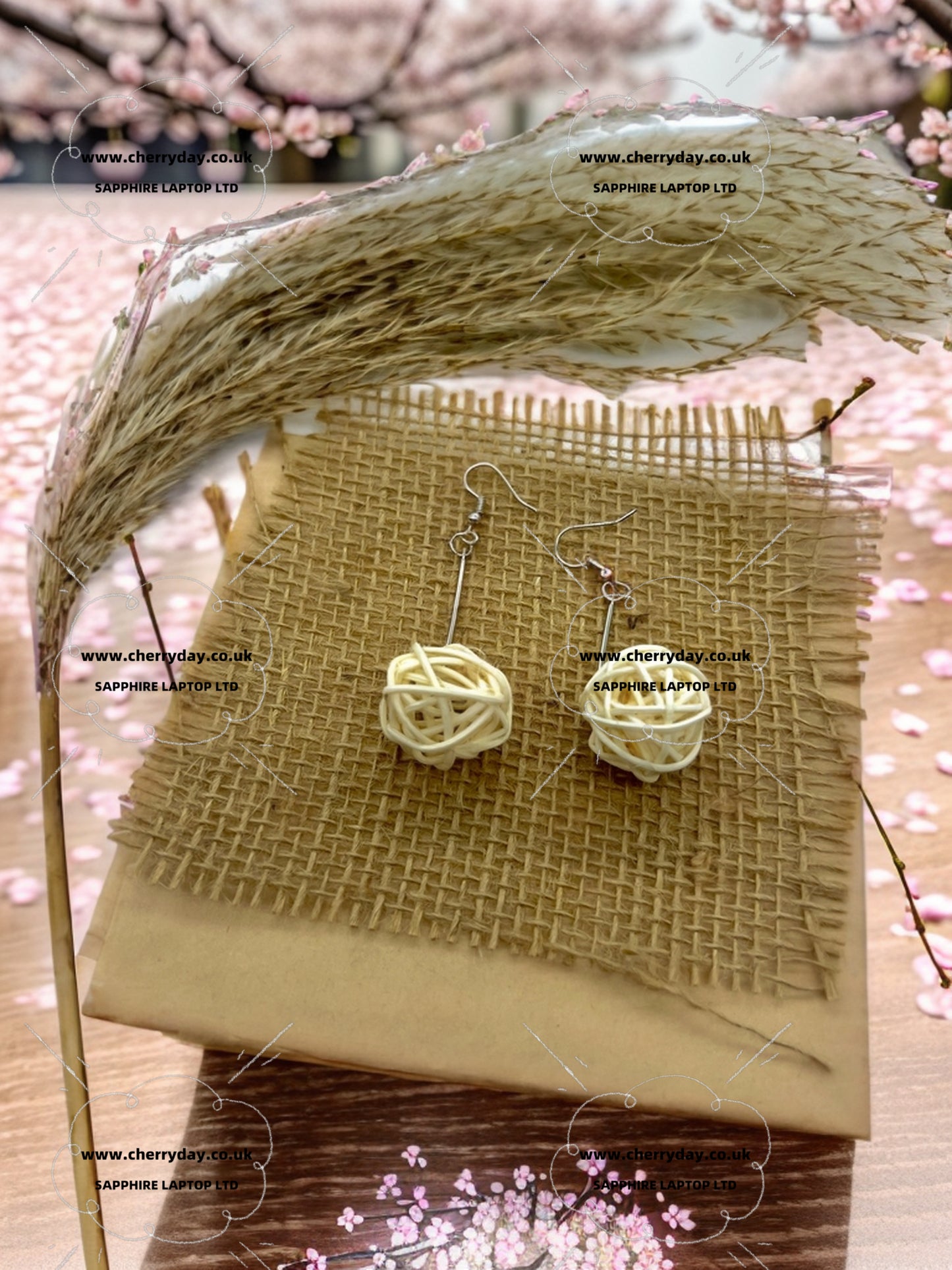 Rattan ball bohemian earrings