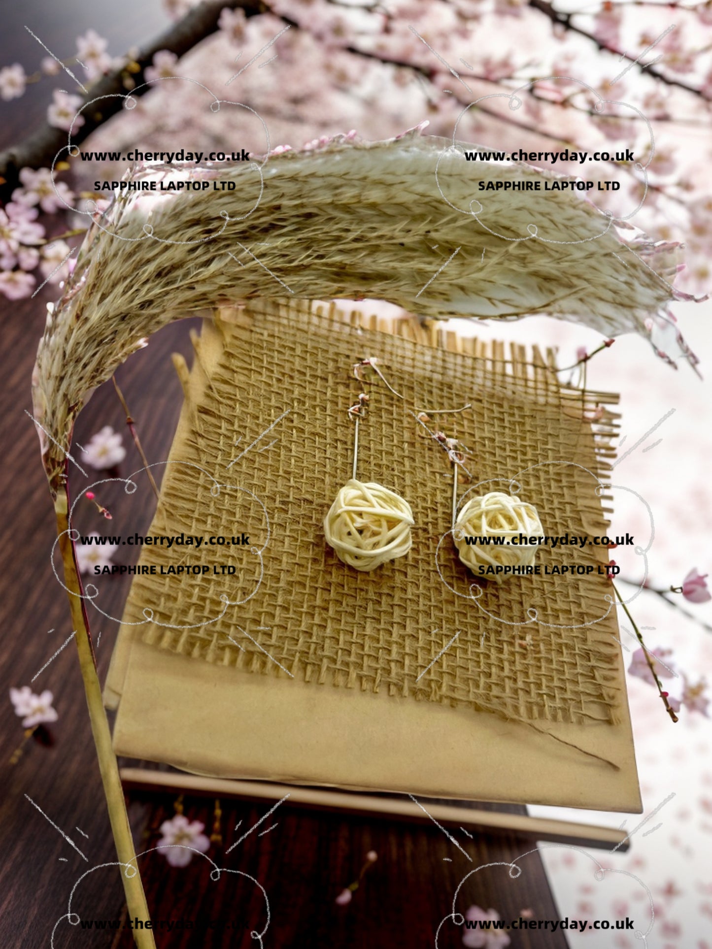 Rattan ball bohemian earrings