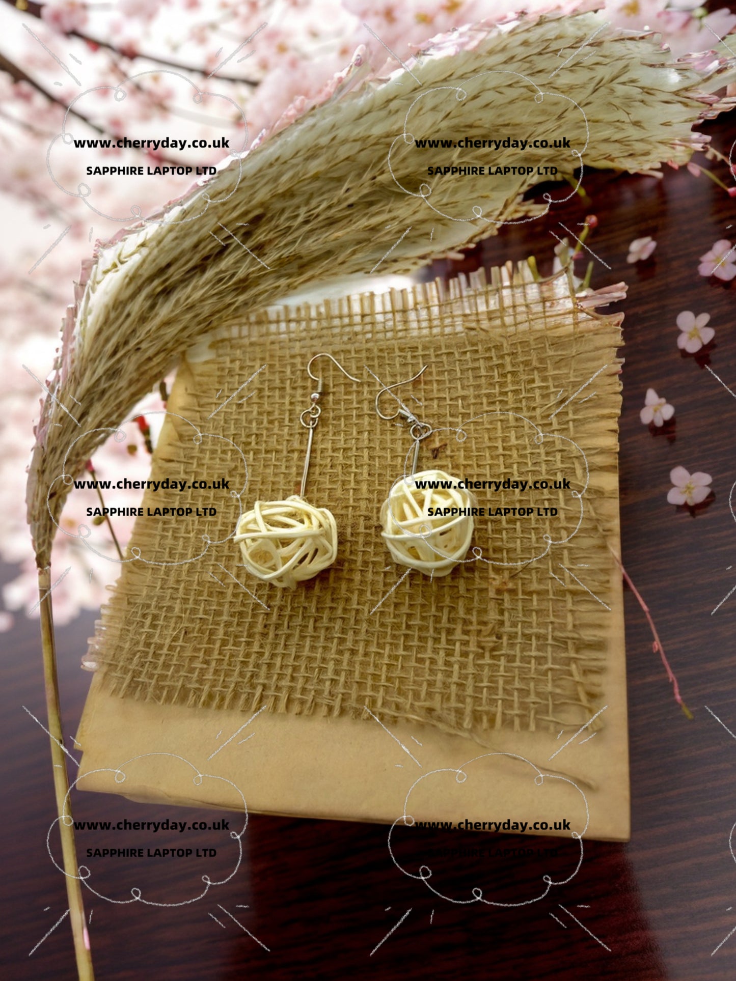 Rattan ball bohemian earrings