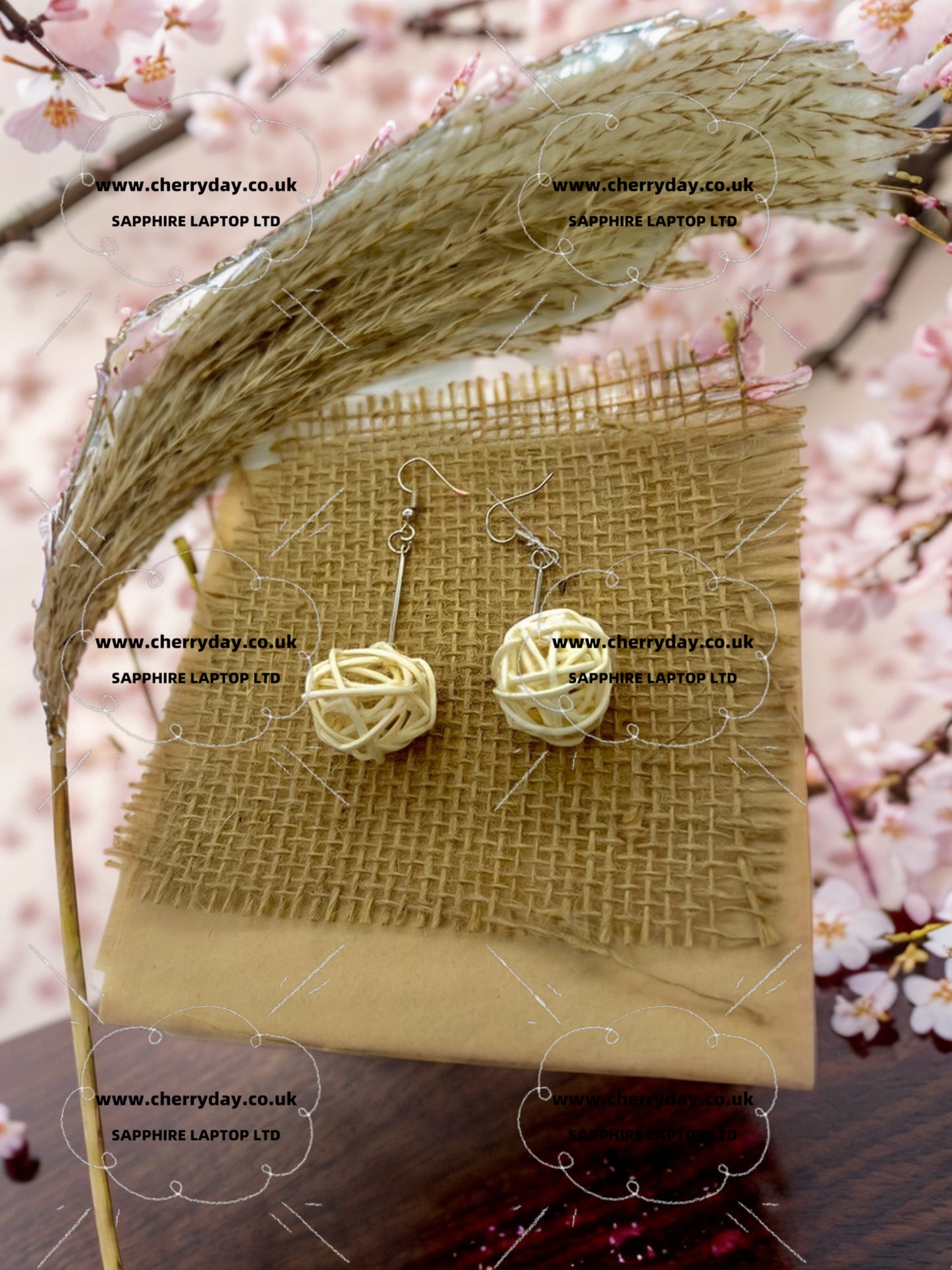 Rattan ball bohemian earrings