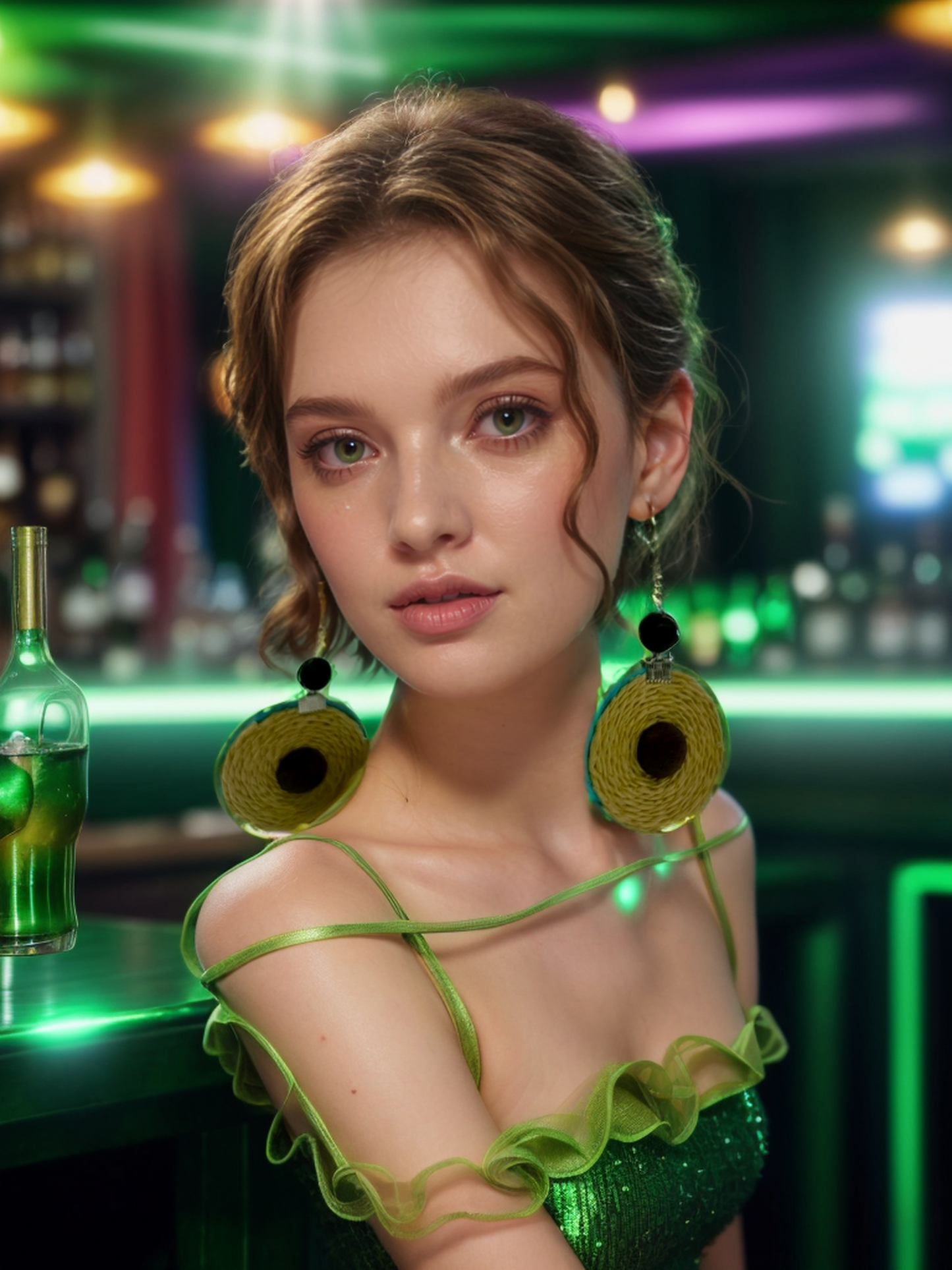 Iced lemon cocktail bohemian earrings