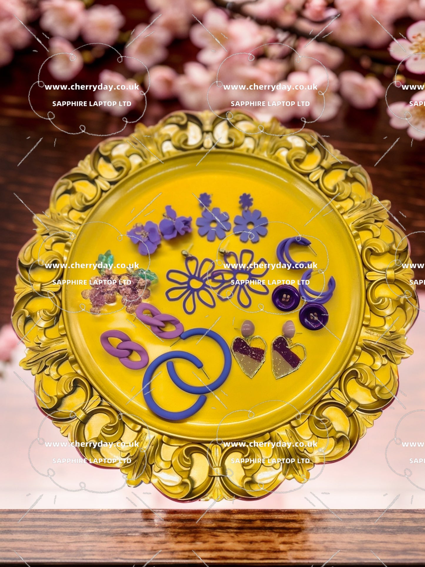 Purple grape collection of earrings