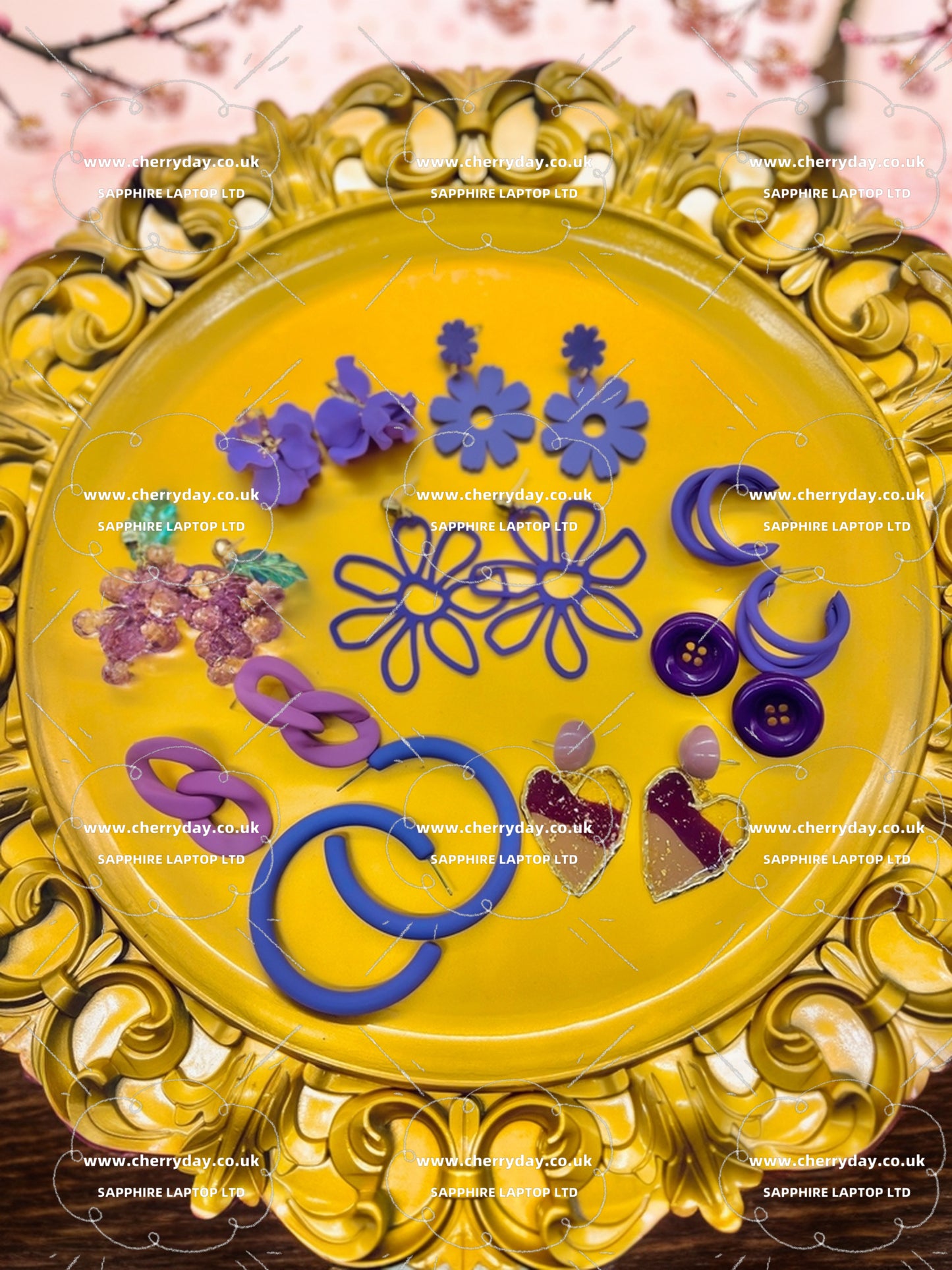 Purple grape collection of earrings