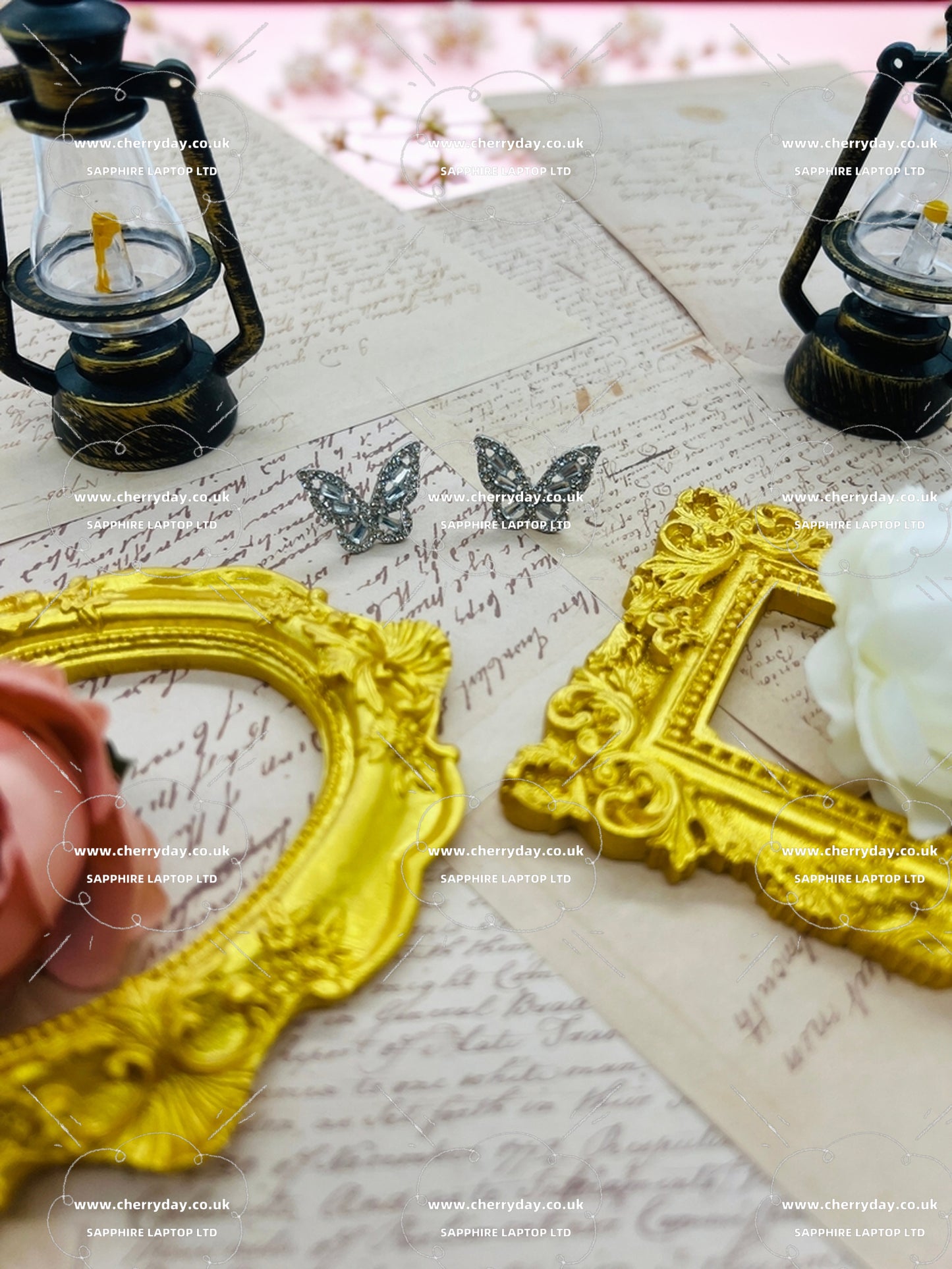 Silver rhinestone butterfly small earrings