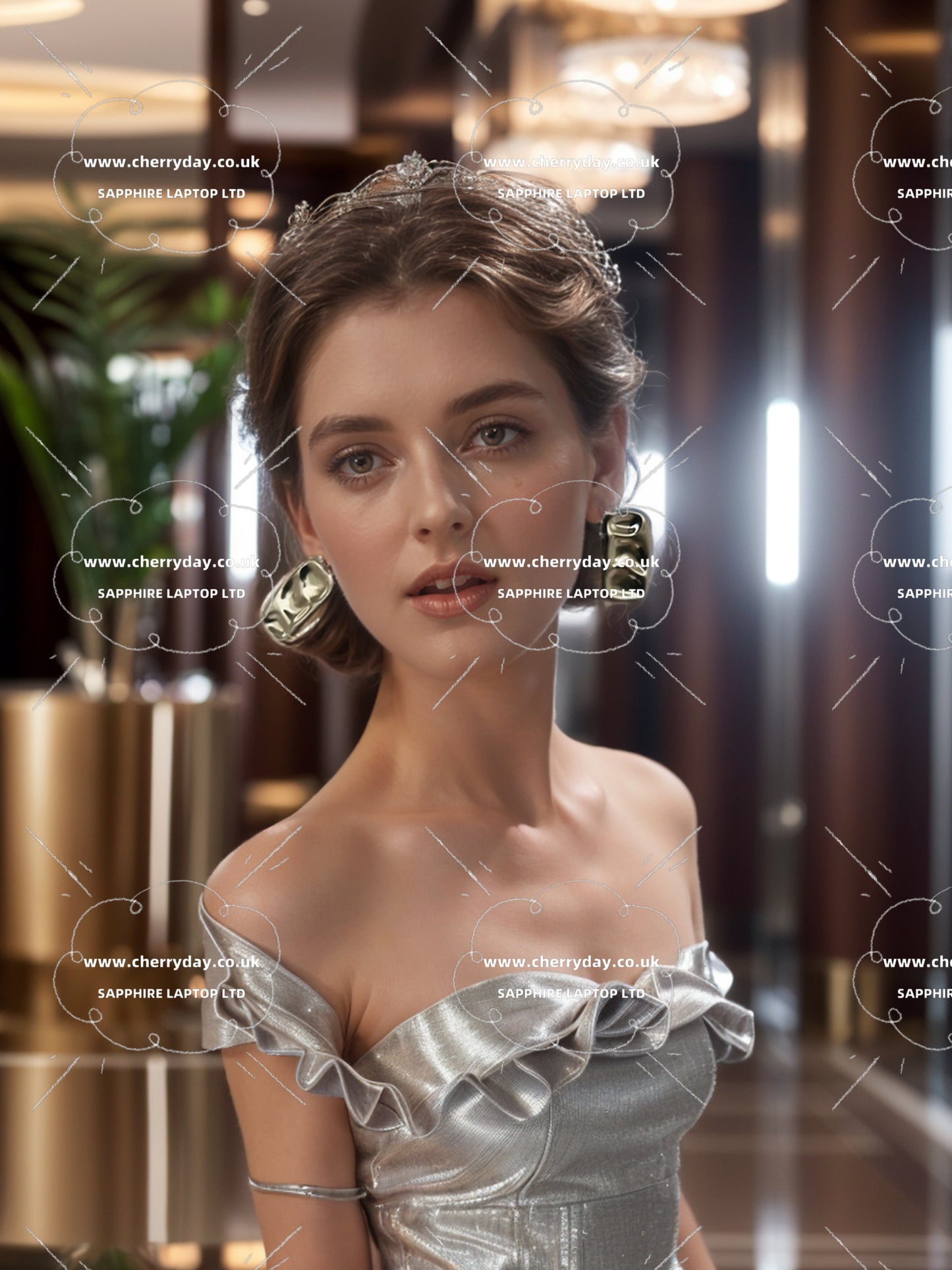 Gold and silver metals parties designed earrings