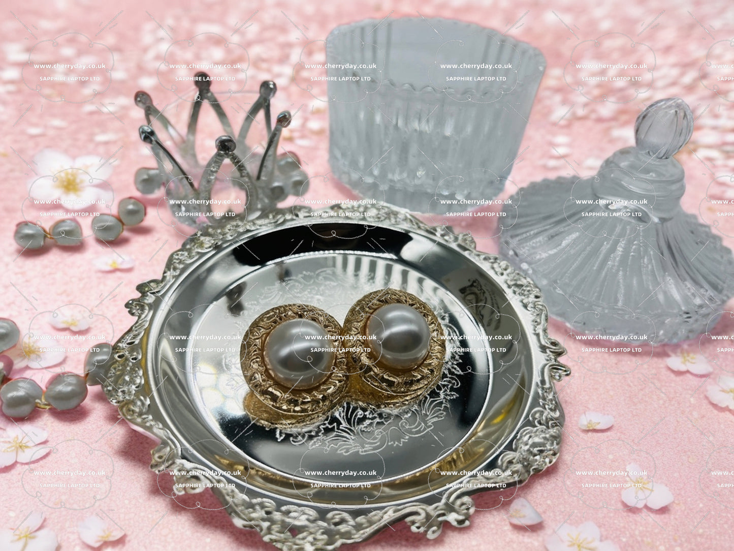 Princess pearl and gold earrings