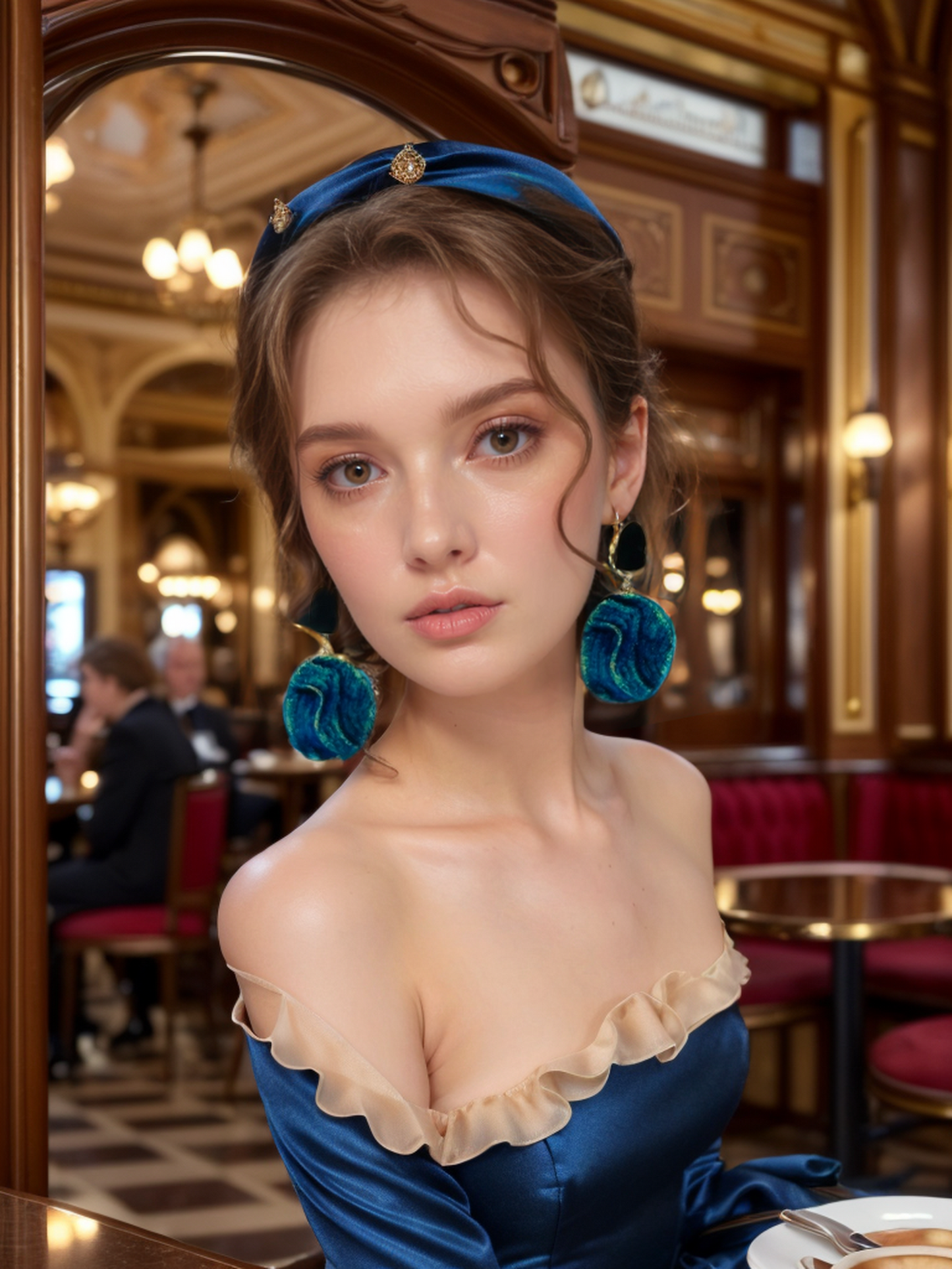 Coloured ore natural earrings