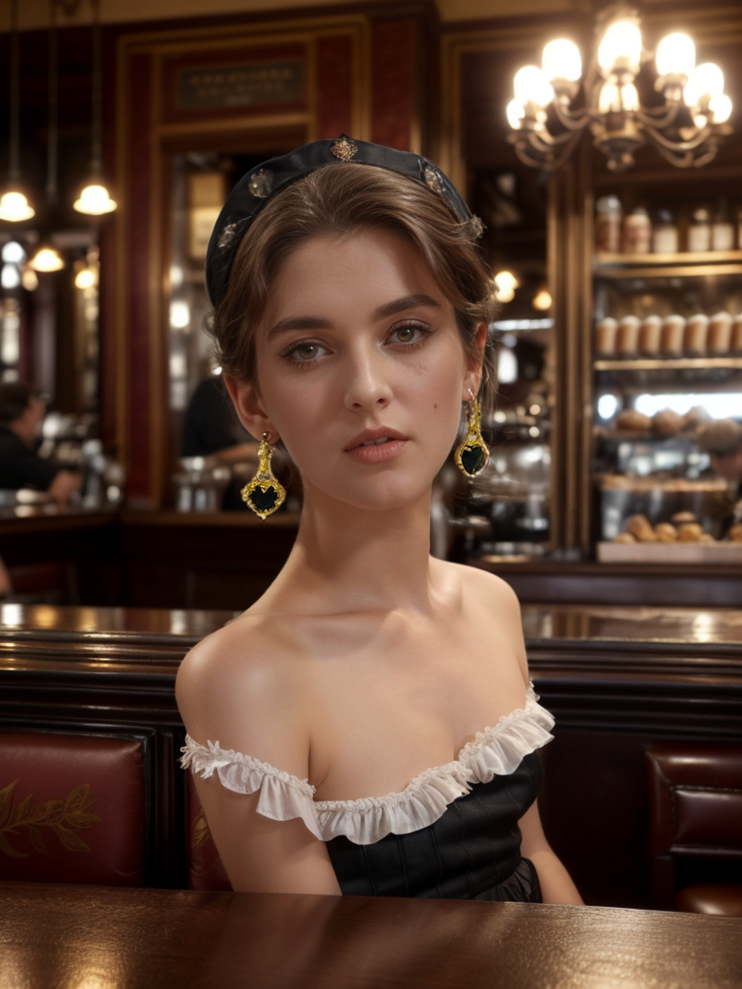 Medieval black heart earrings