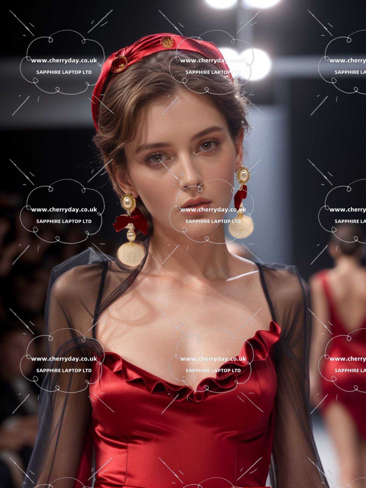 Christmas red earrings