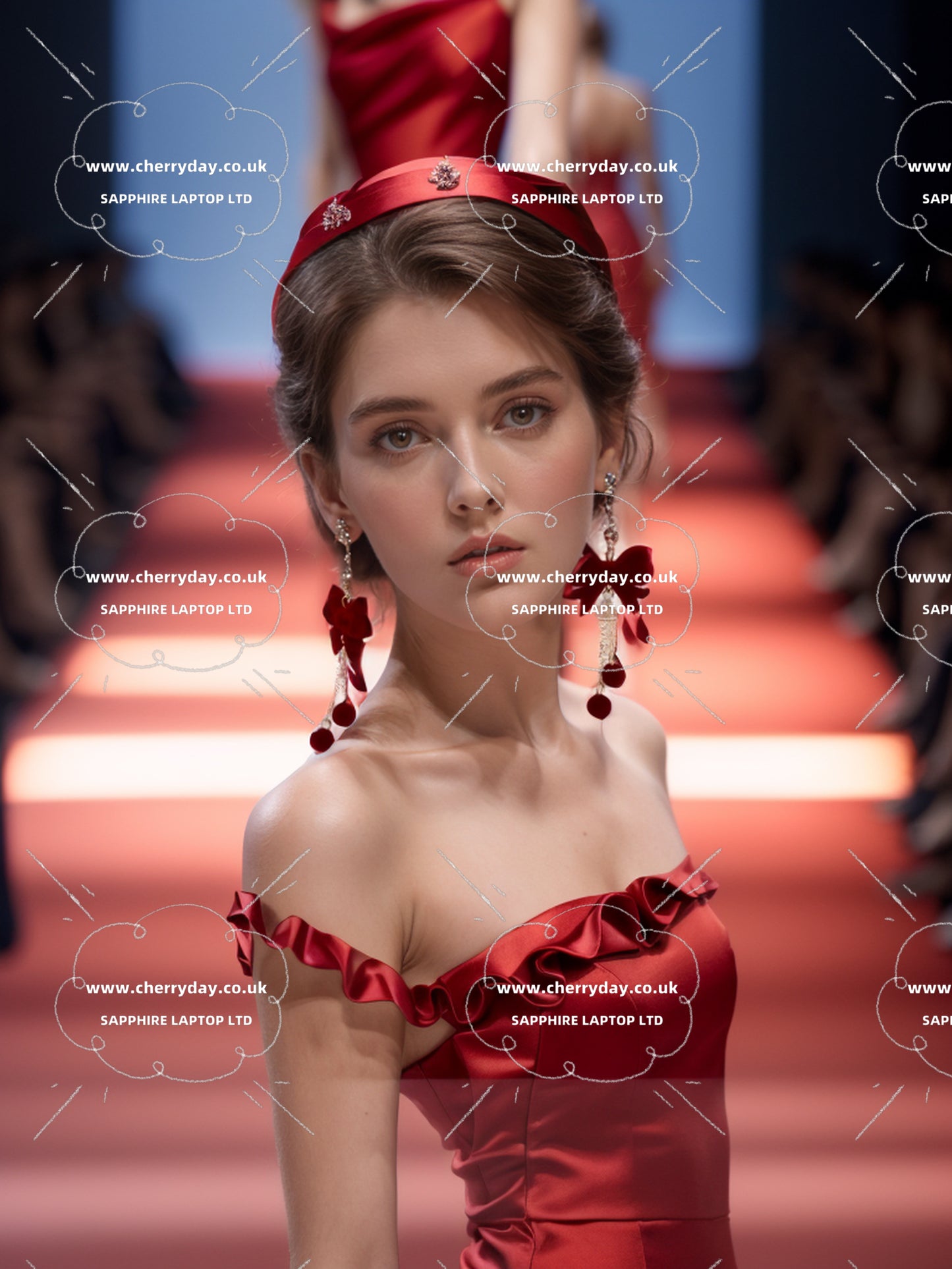 Christmas red earrings