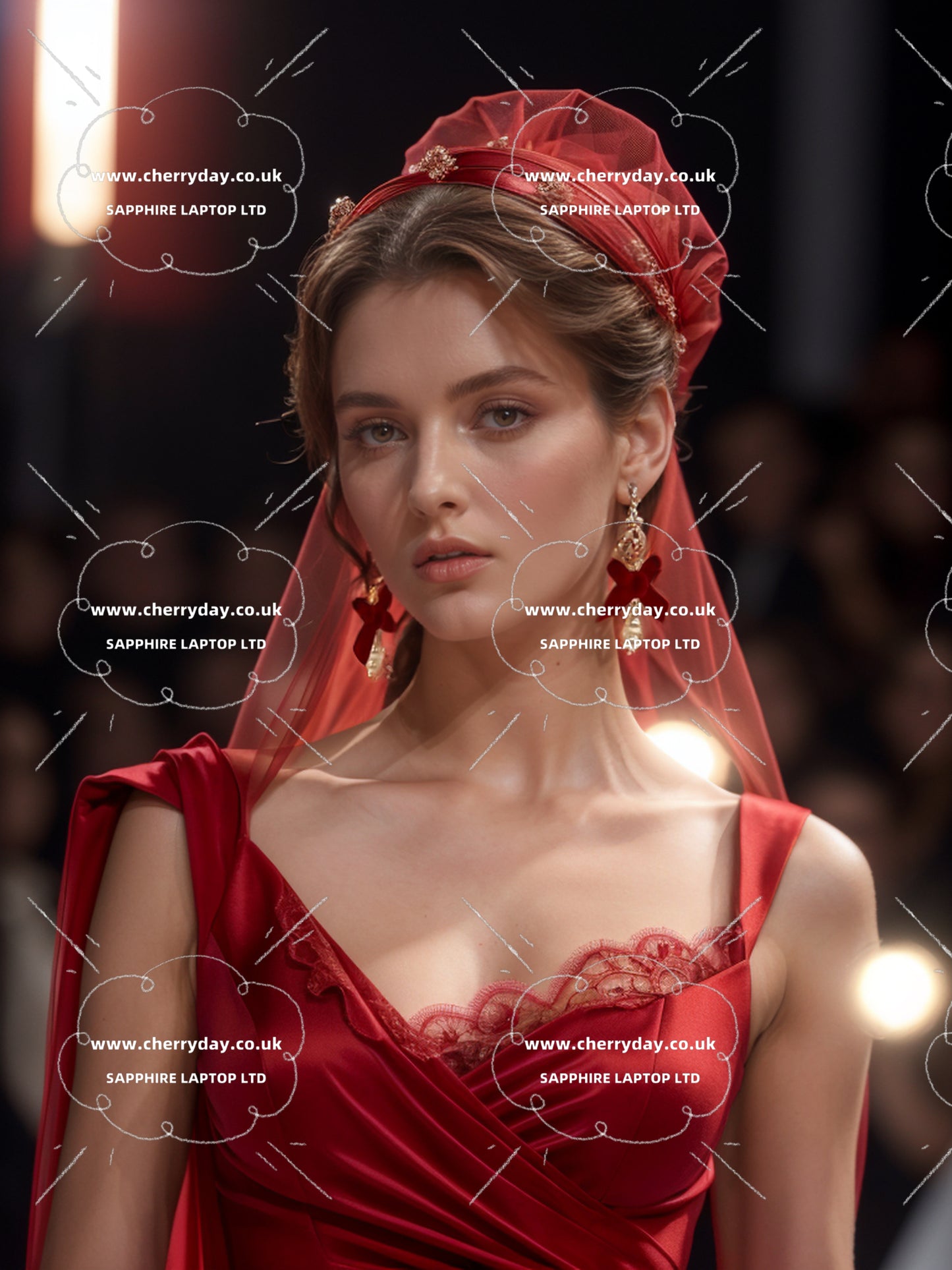 Christmas red earrings