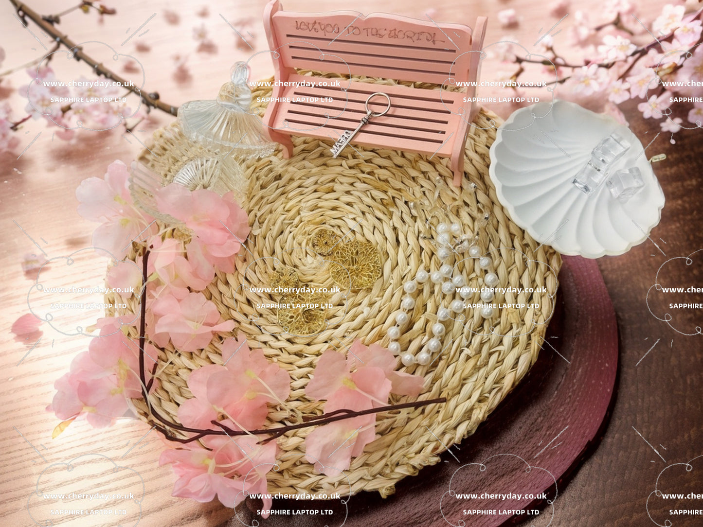 Gold round leaves earrings
