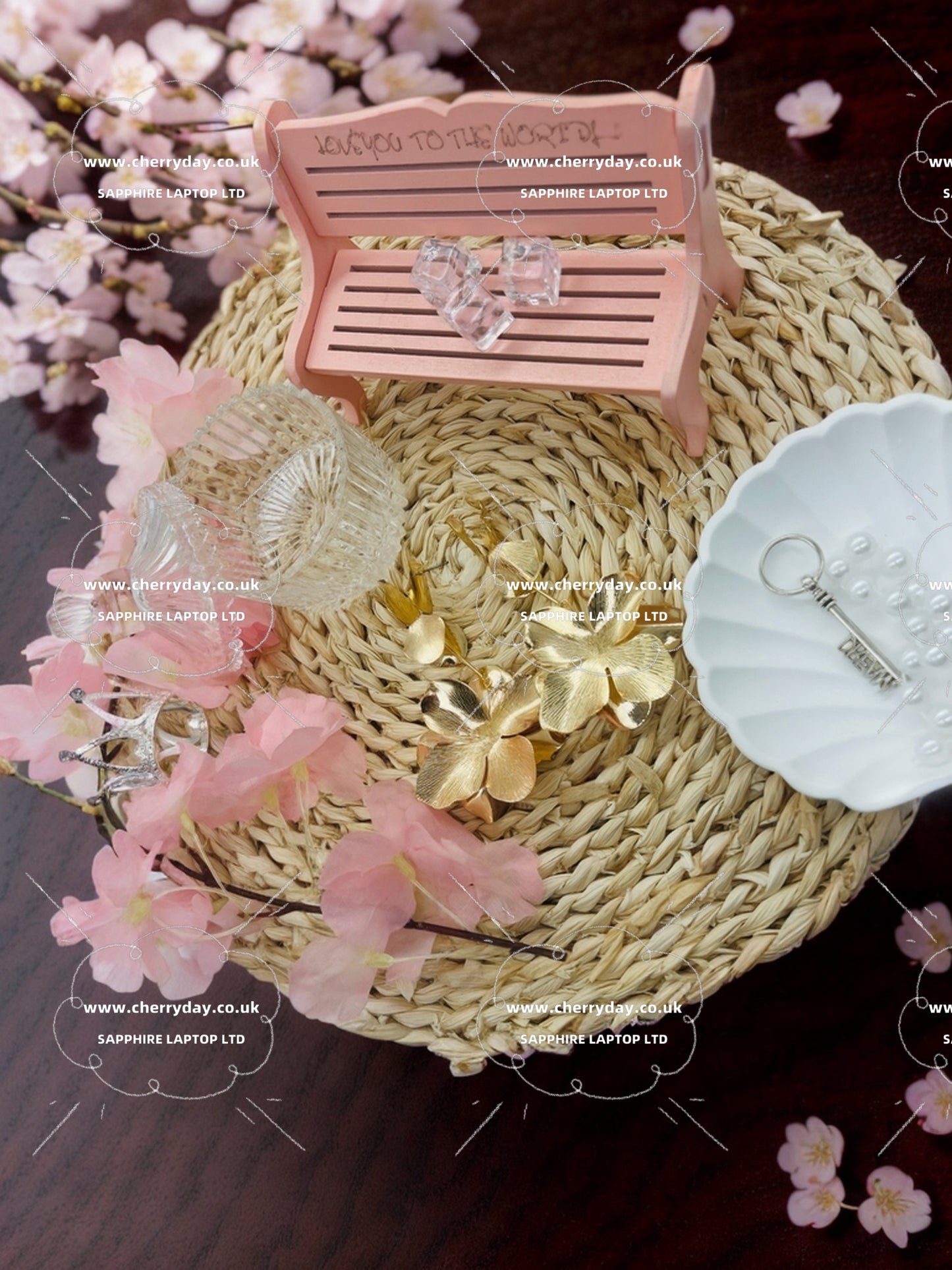 Gold dahlia tassel earrings